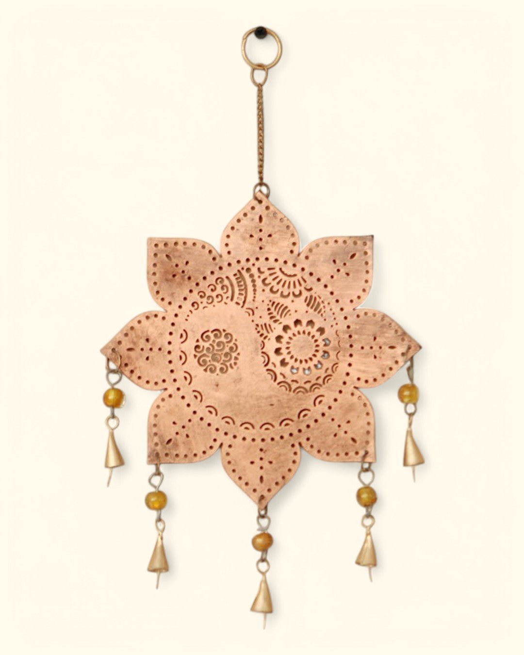 Fair Trade Copper Tone Lotus Yin Yang Wall Hanging、mySite、topwebapps