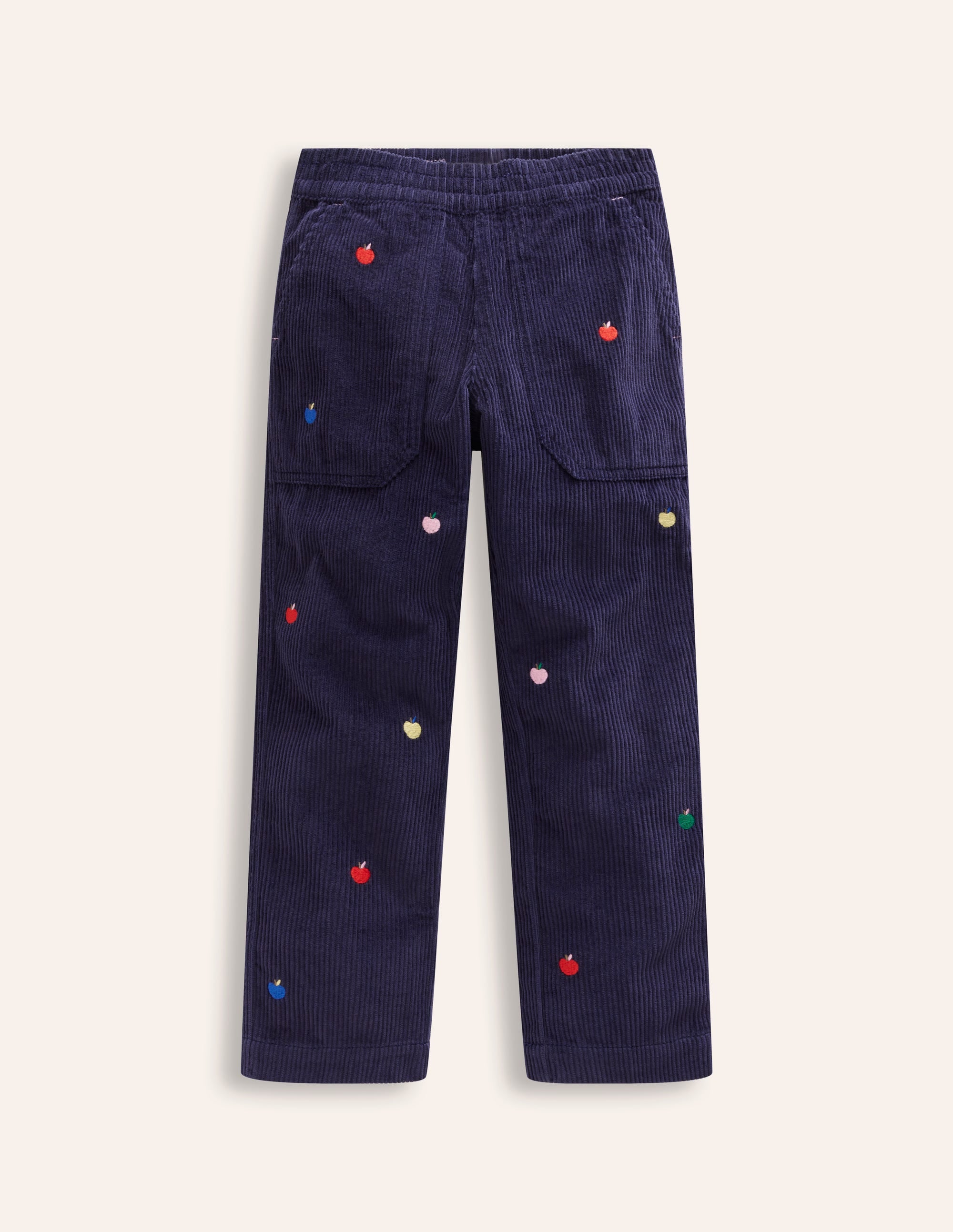  Embroidered Pull-On Pants-College Navy Apples、mySite、ashleygrahame