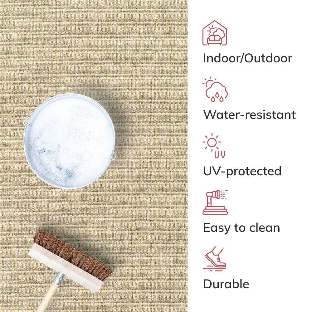 Odin Solid & Striped Border Indoor Outdoor Yellow Flatweave Rug、mySite、gigharbornorthrealestate