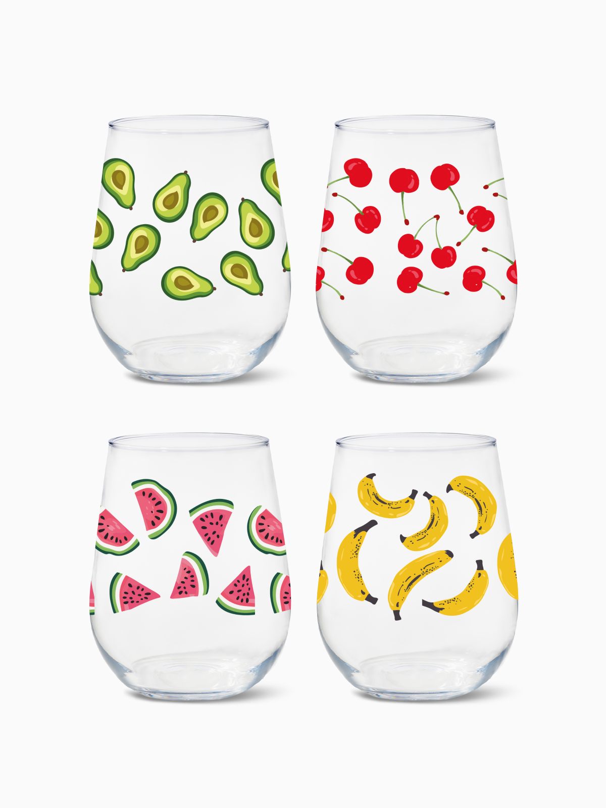 Fruity Fiesta - RESERVE 16oz Stemless Wine Tritan Copolyester Glass、mySite、camillekostekn