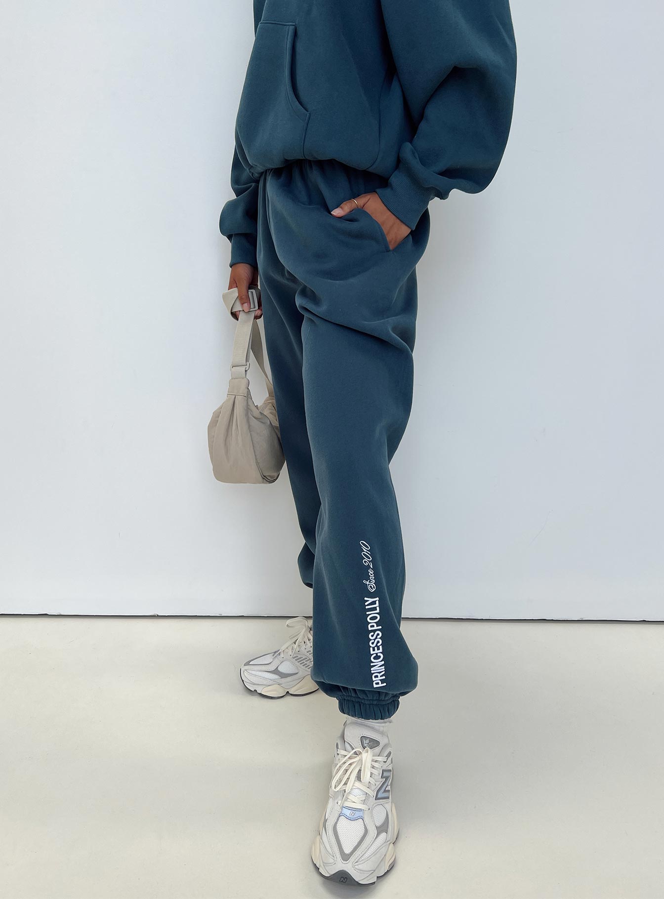 Princess Polly Track Pants Block / Cursive Text Slate、mySite、solidvoid