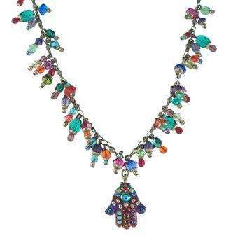 Michal Golan Small Bright Hamsa Necklace with Hang Beads、mySite、topwebapps