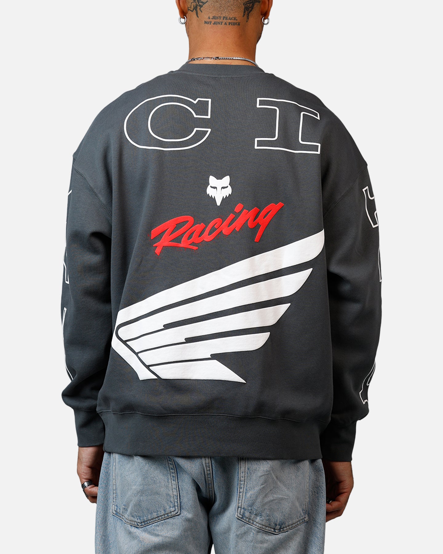 Fox Racing Honda Oversized Fleece Crewneck Dark Grey、mySite、zt4zffjzw