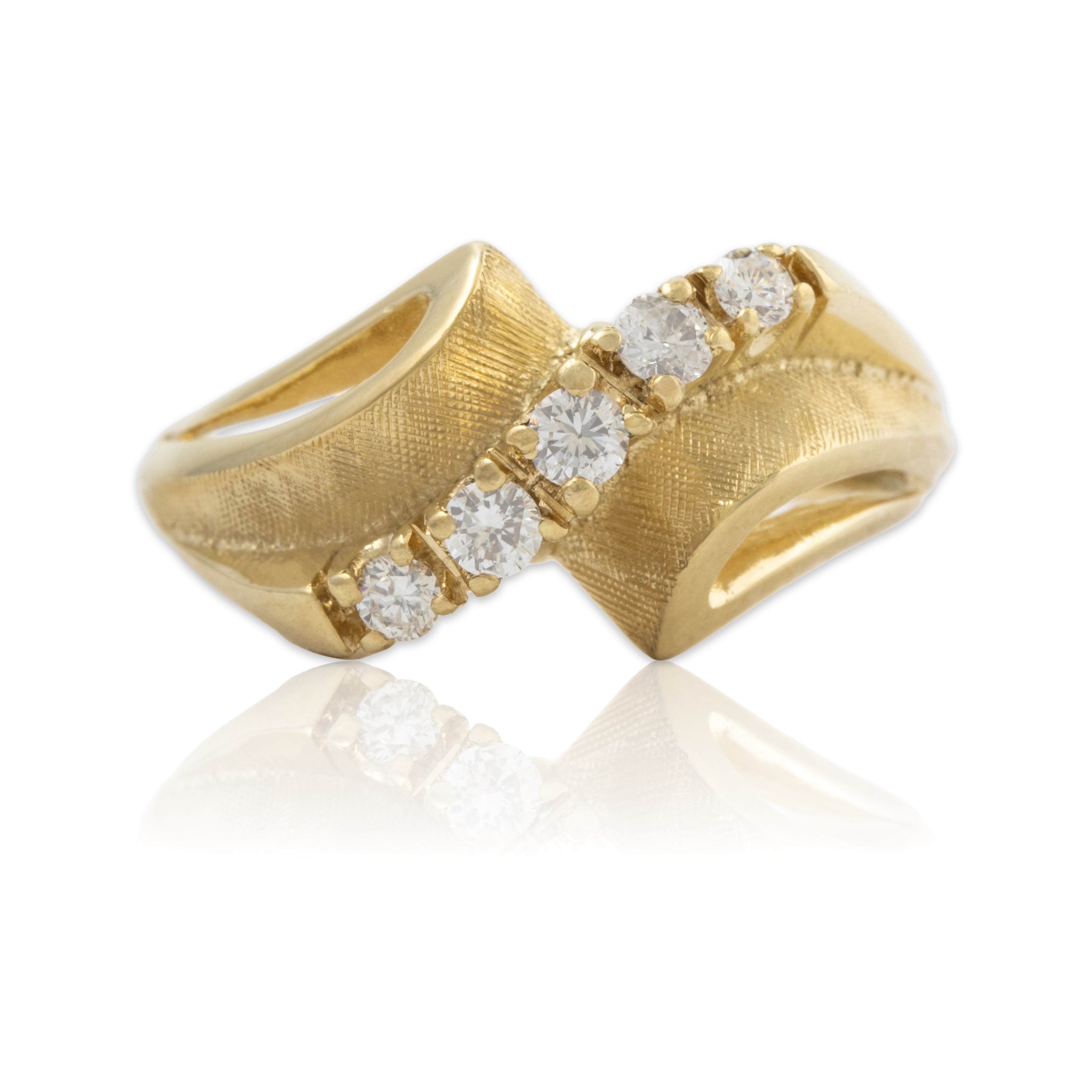 Vintage 14k Yellow Gold .234cttw Diamond Chic Ring 5.75、mySite、hinf8tx79