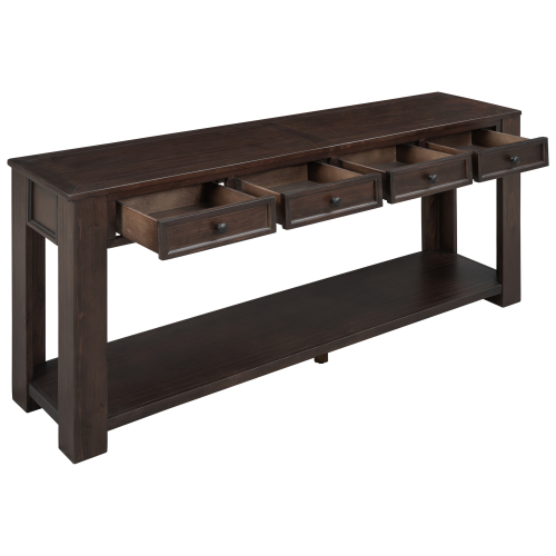 TREXM Console Table/Sofa Table with Storage Drawers and Bottom Shelf for Entryway Hallway(Espresso)、、casual