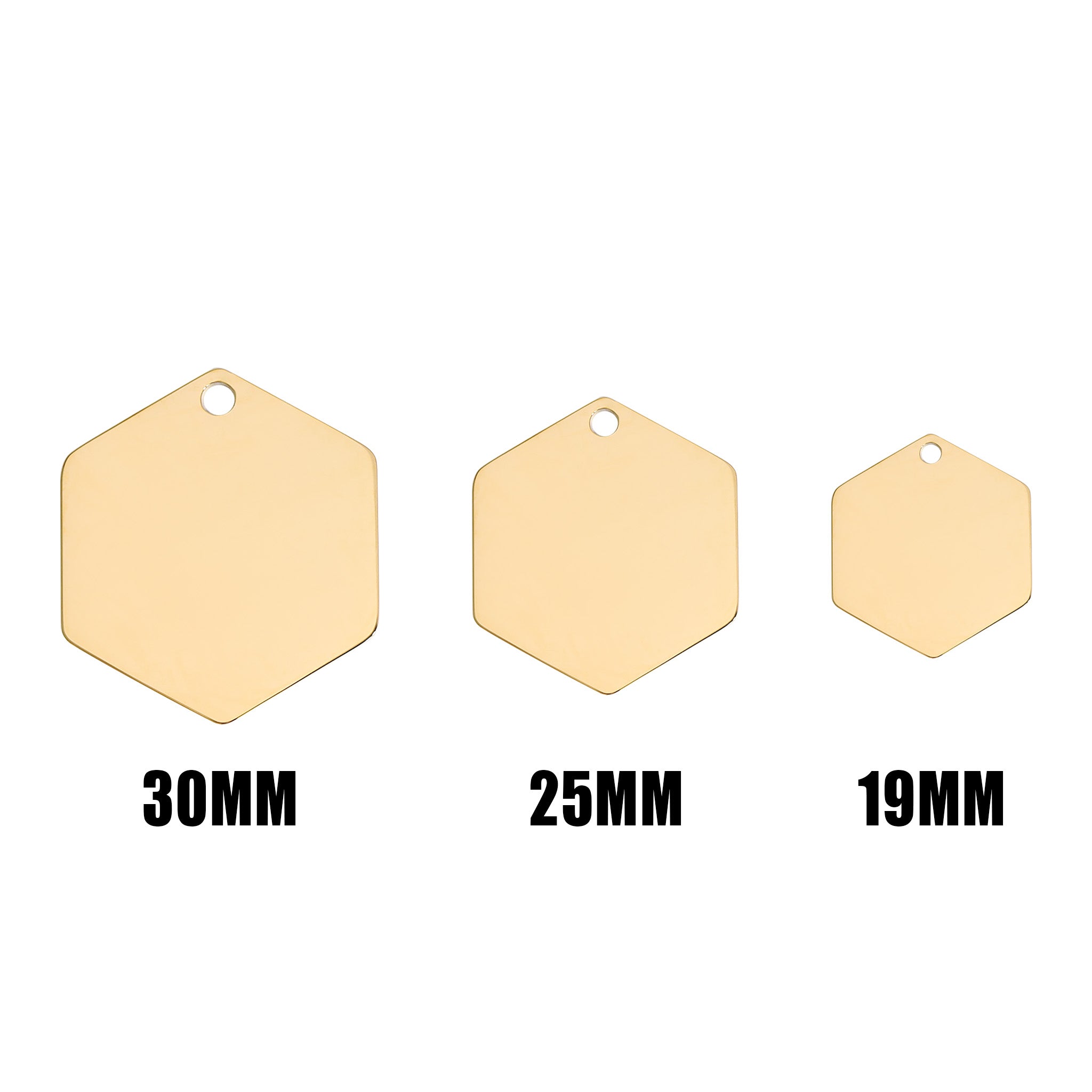18K Gold PVD Stainless Steel Hexagon Pet Tag / PDL0132、mySite、dreamappss