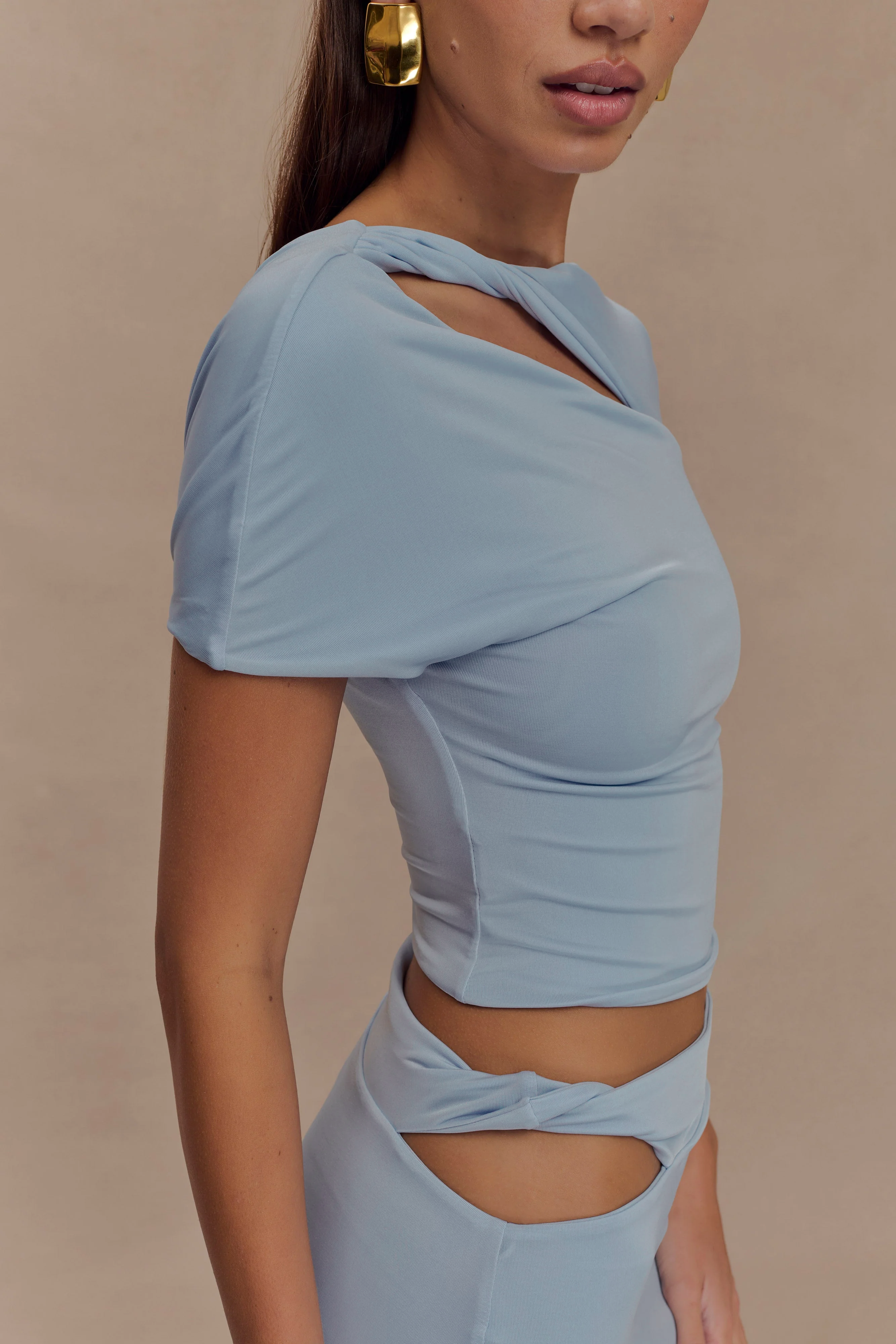 Haven Slinky Twist Top - Pale Blue、mySite、solidvoid