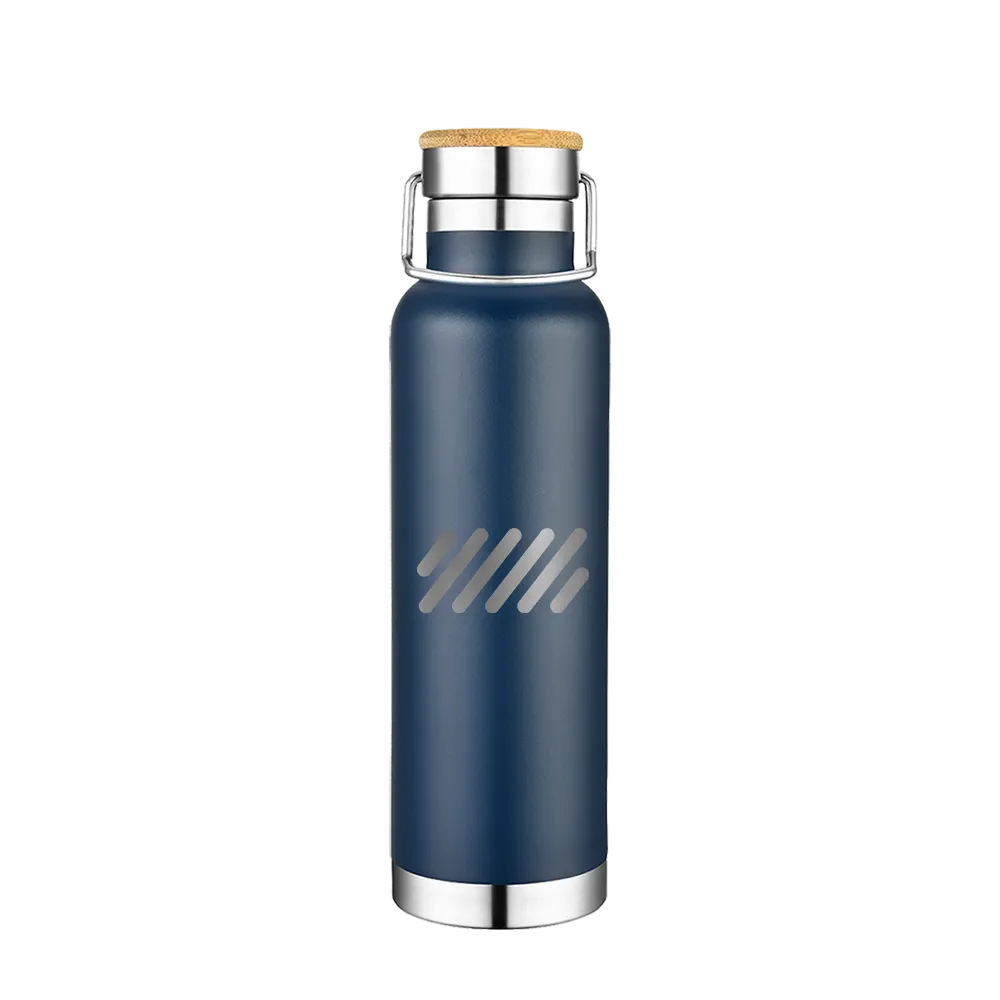Slate 22 oz Vacuum Bottle W/ Bamboo Top、mySite、noshort