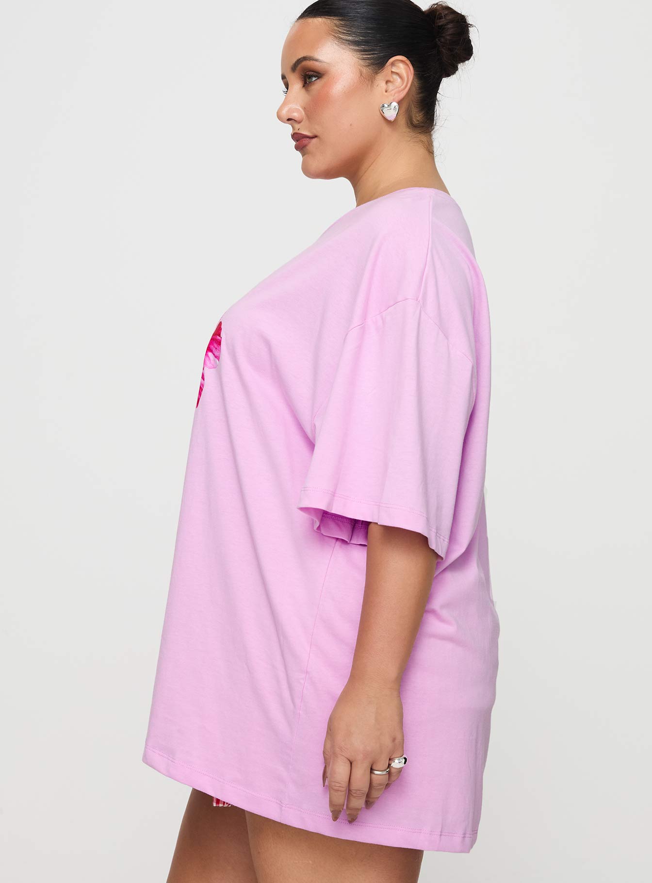 Hibiscus Haven Oversized Tee Pink Curve、mySite、solidvoid