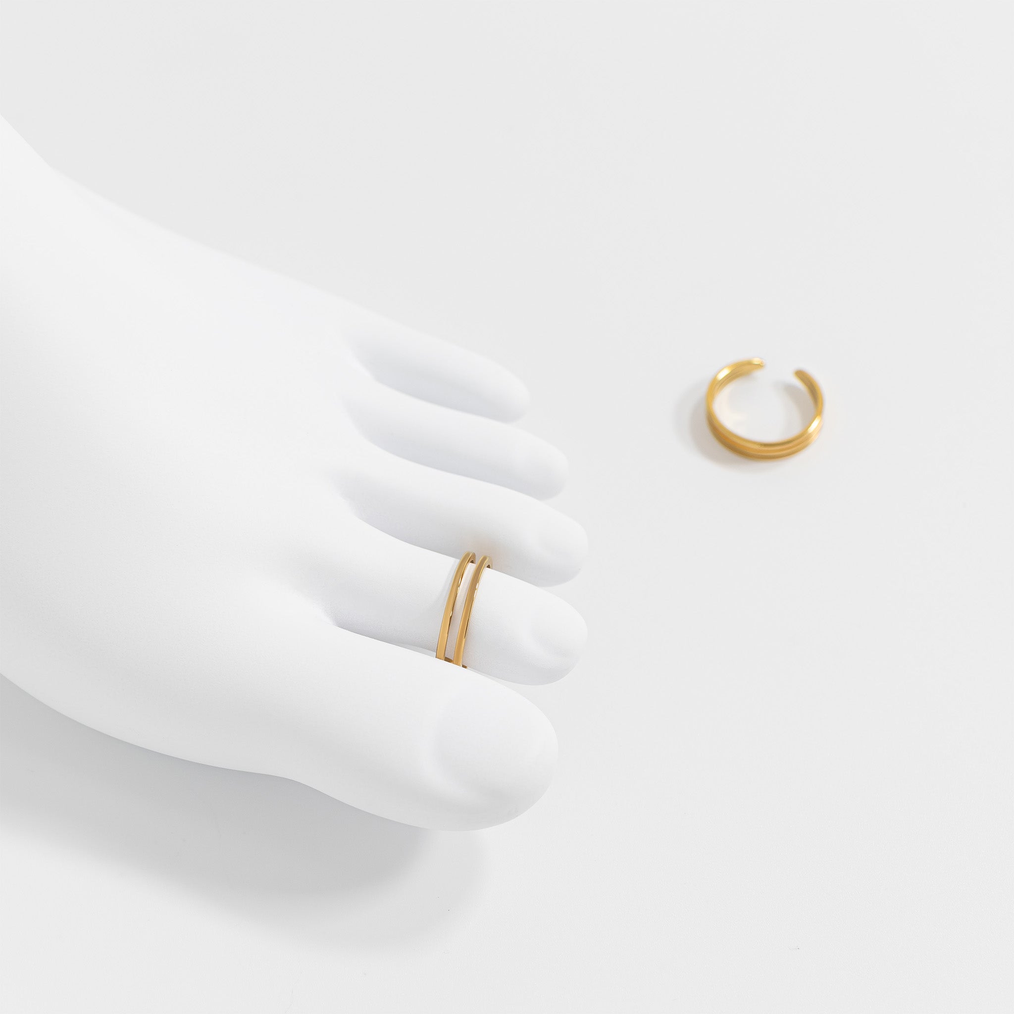 18K Gold PVD Stainless Steel Double Toe Ring / KSS0016、mySite、dreamappss