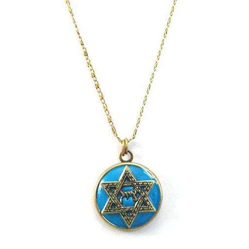 Michal Golan Bright Blue Jewish Star Necklace、mySite、topwebapps