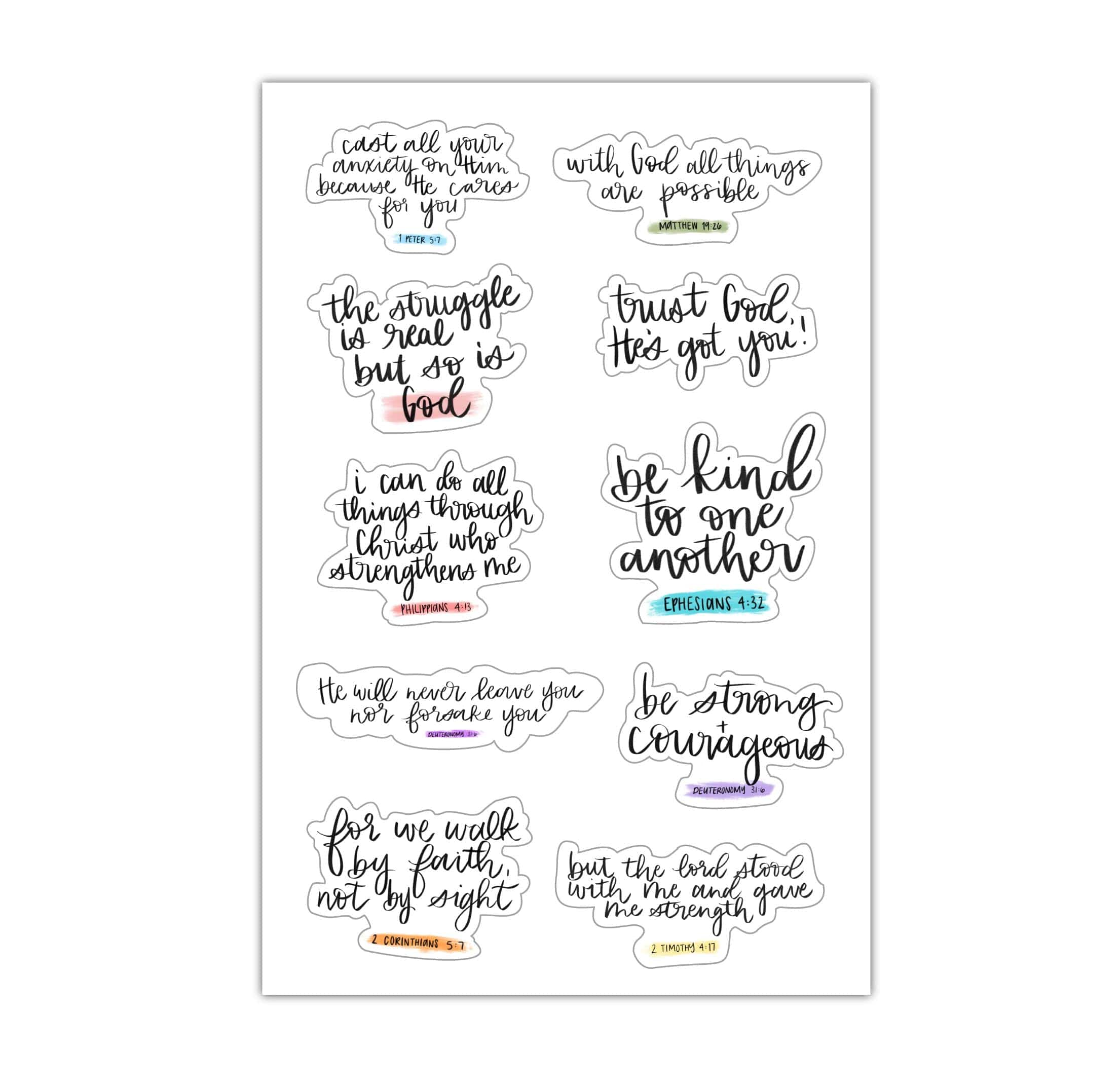  Sheet of Mini Stickers - Faith Edition - 10 Designs、mySite、elrpsem3k