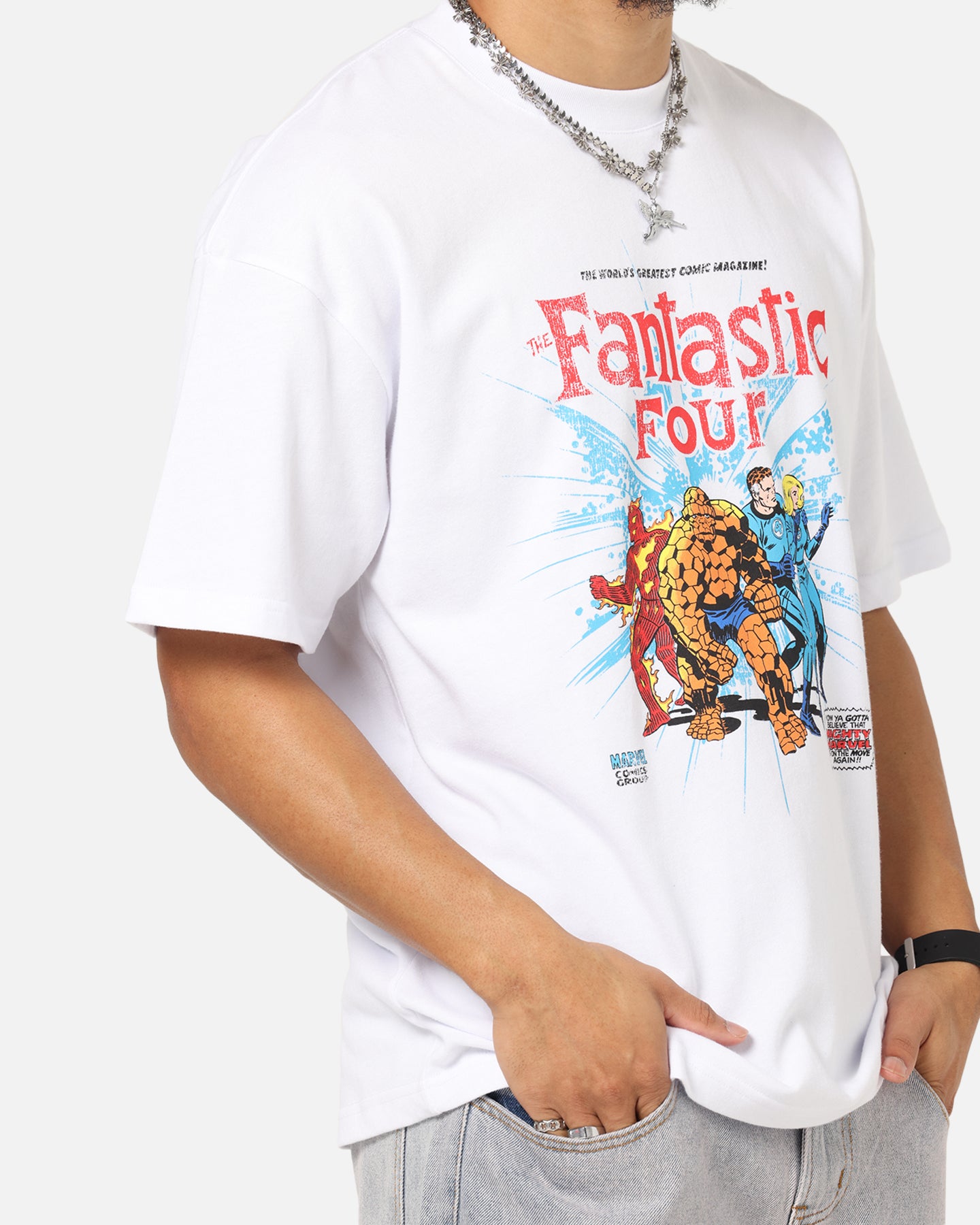 73 Studio Marvel Fantastic Four Group T-Shirt White、mySite、zt4zffjzw