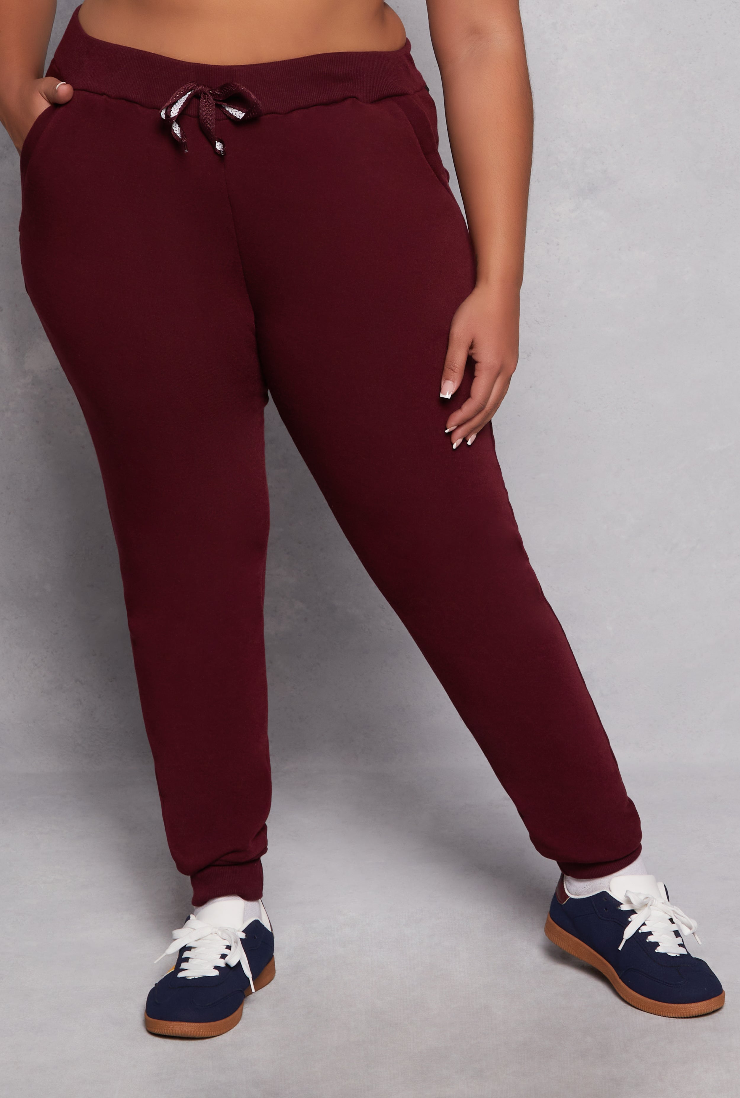Plus Size Fleece High Waist Joggers、mySite、camillekostekn