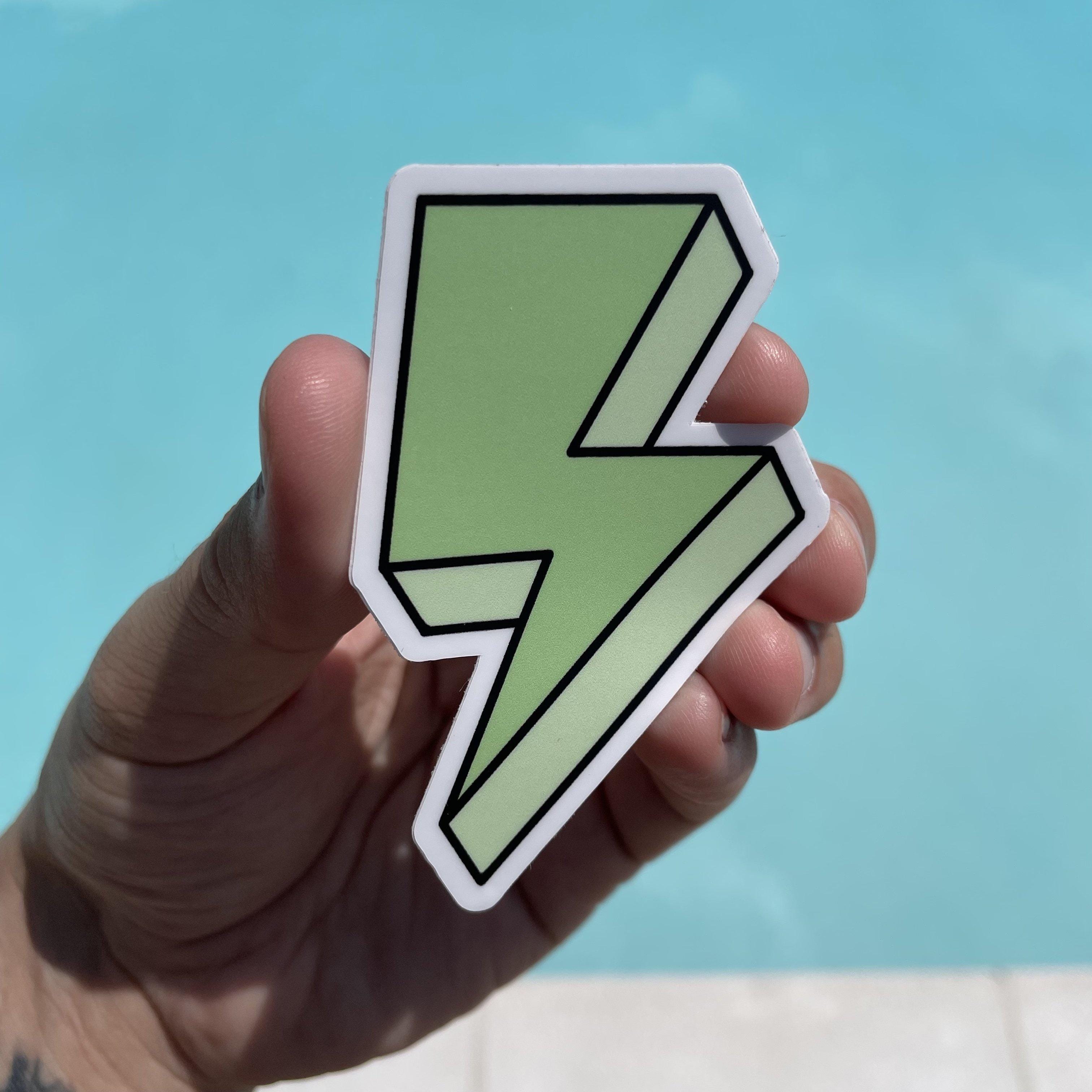  Green Lightning Bolt Aesthetic Sticker、mySite、elrpsem3k