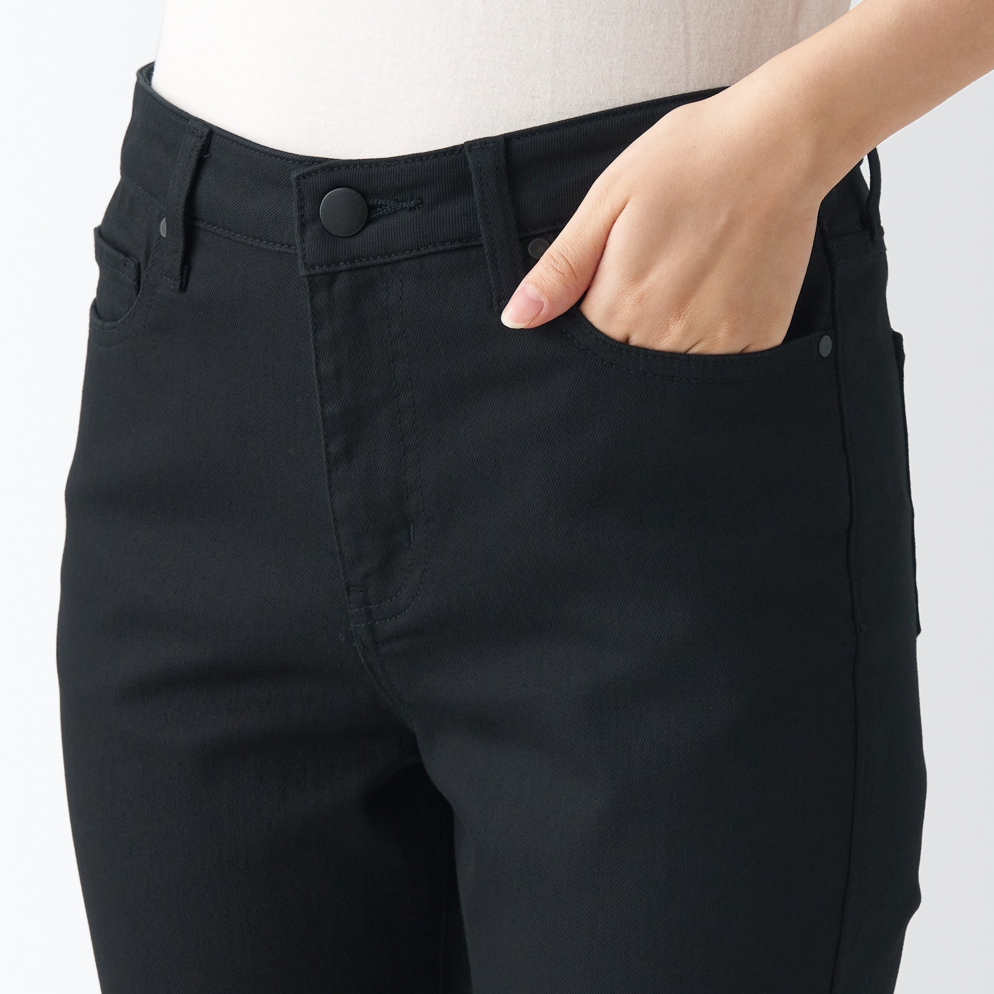  Women's Super Stretch Denim Skinny Pants Black (L 30inch / 75cm)、mySite、sugarbowlscore