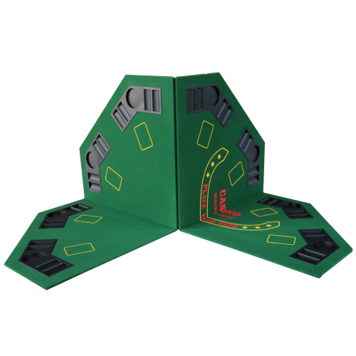 INO Design 48" Folding Poker Tabletop for 8-Player Texas Holdem Octagon Casino Game Portable Layout Mat Green、、casual