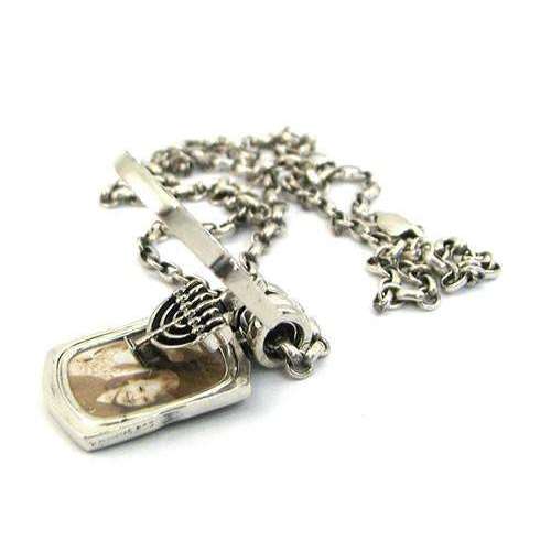 Michael Bromberg Sterling Silver Menorah in Motion Photo Locket Necklace、mySite、topwebapps