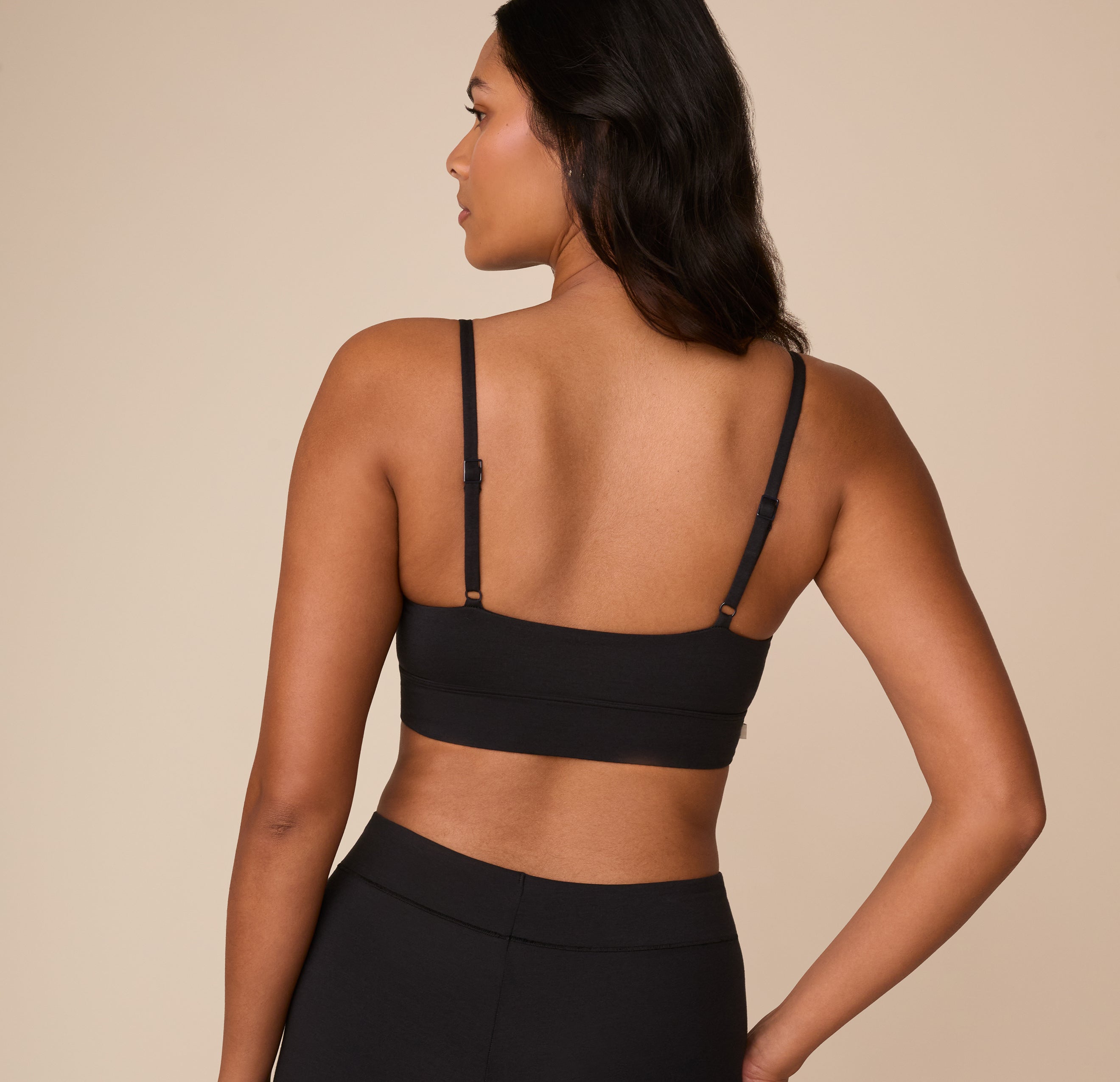 Cloud Cotton Thin Strap Bralette - Black、mySite、bengalsvssteelers