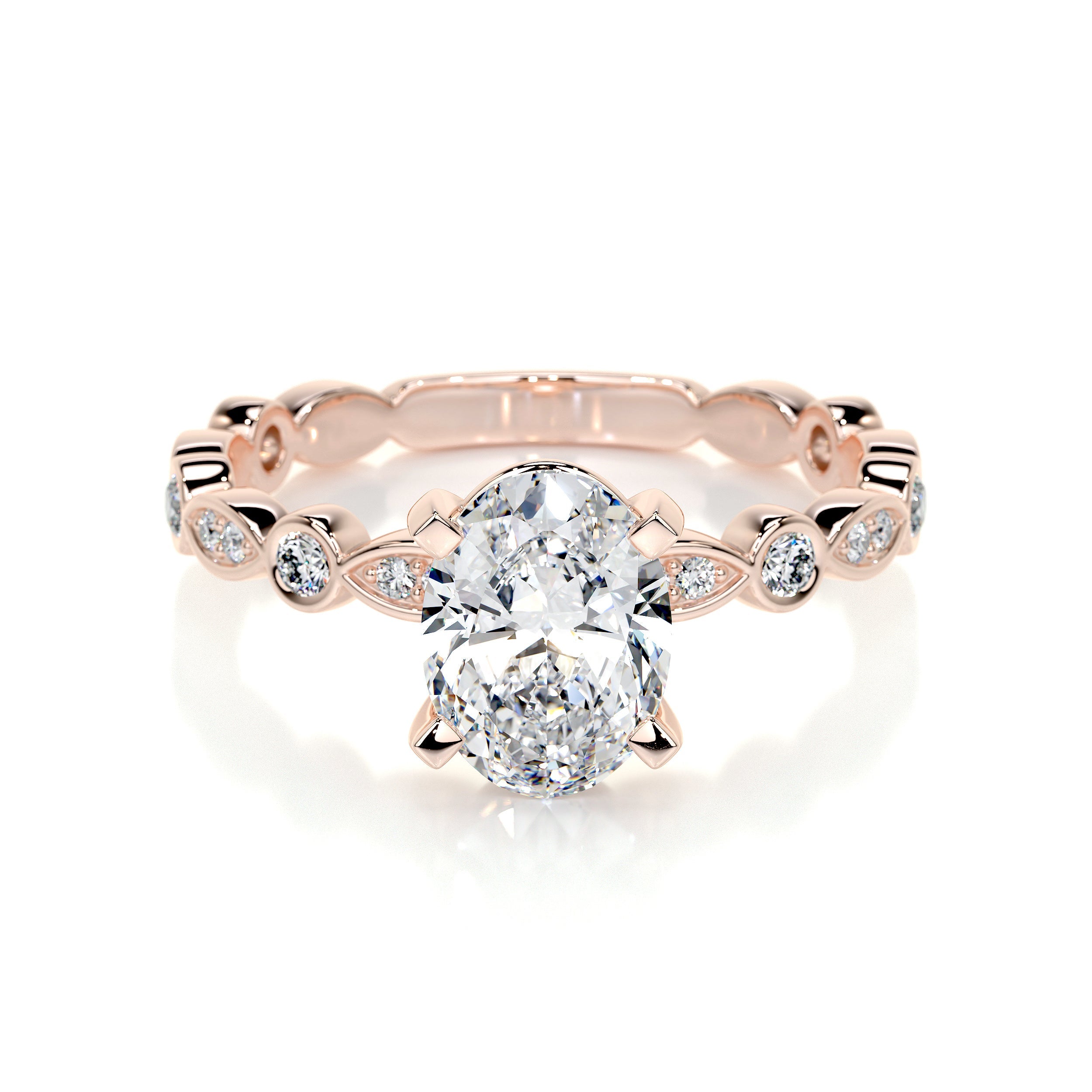 Amelia Lab Grown Diamond Ring -14K Rose Gold、mySite、hinf8tx79