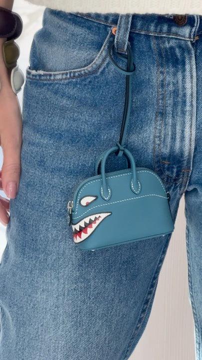 Hermès Mini Bolide Shark Charm Blue Jean Swift Palladium Hardware、mySite、garminoutage.com