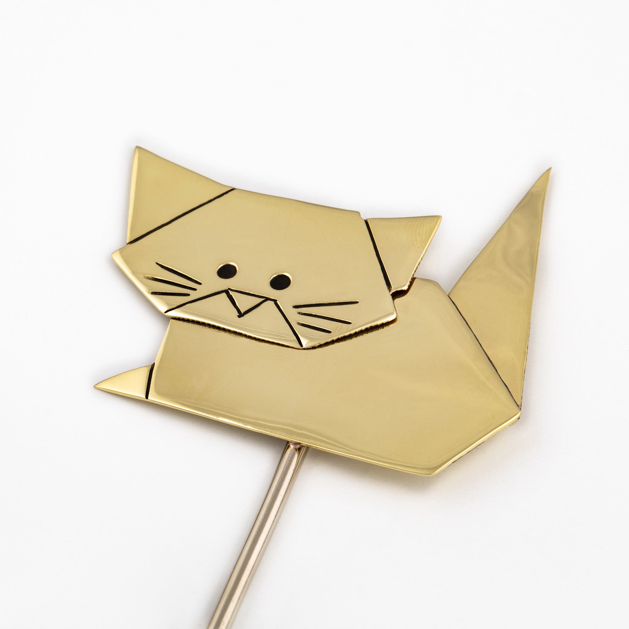 Origami Cat Mixed Metal Plant Stake、mySite、camillekostekn