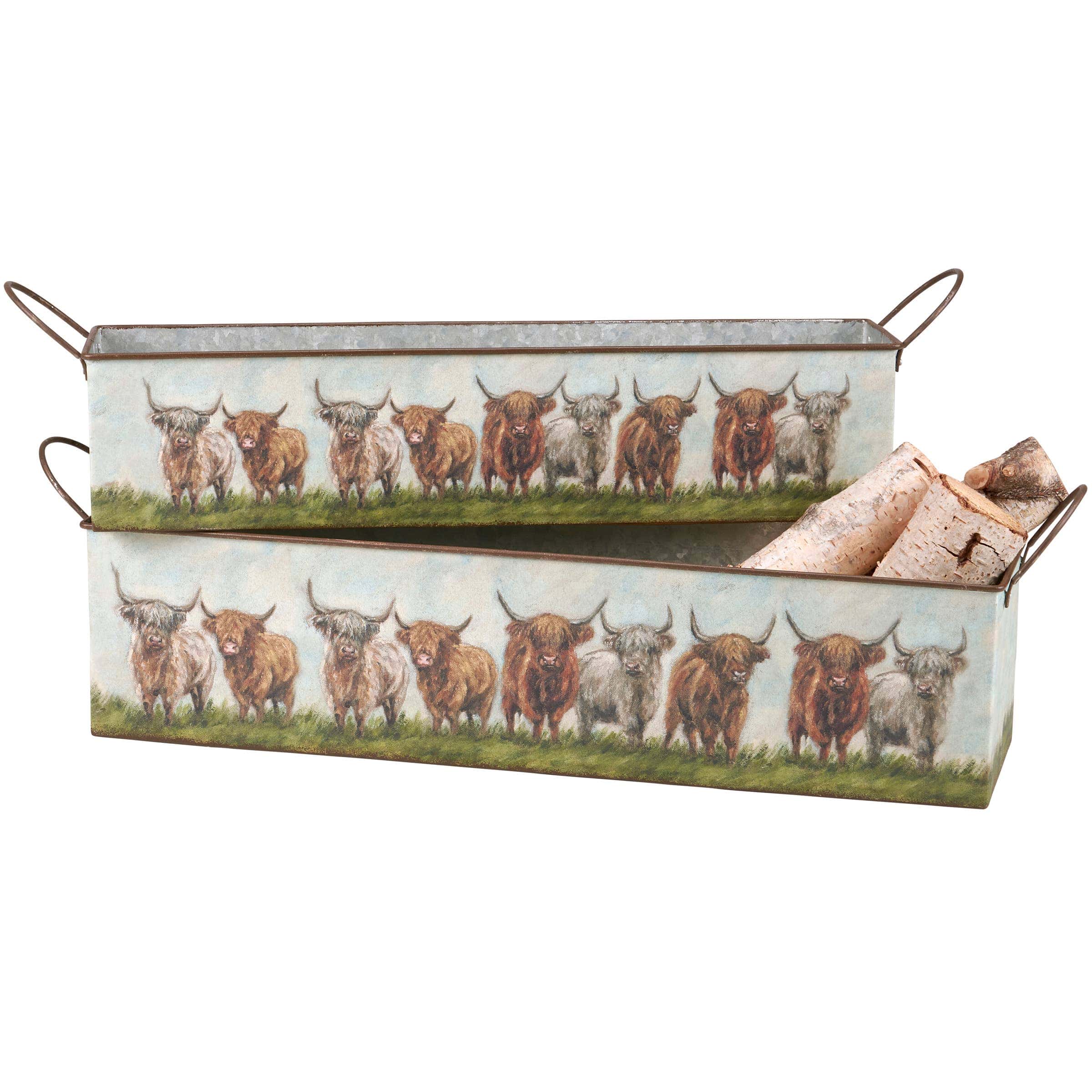 Highland Cows Metal Nesting Bin Set-Primitives by Kathy、mySite、g9winljtr