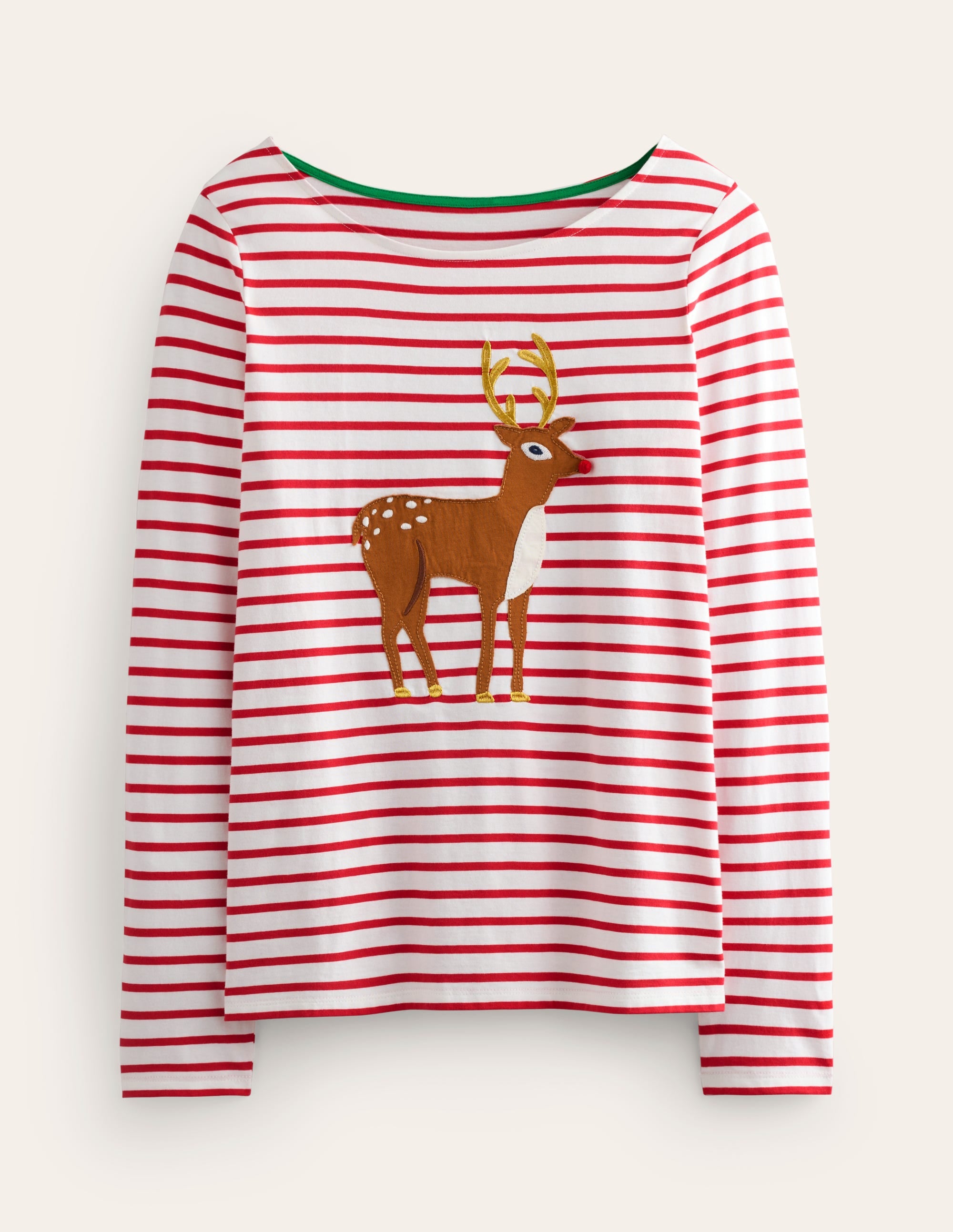  Ella Long Sleeve Breton-Red, Reindeer Stripe、mySite、ashleygrahame