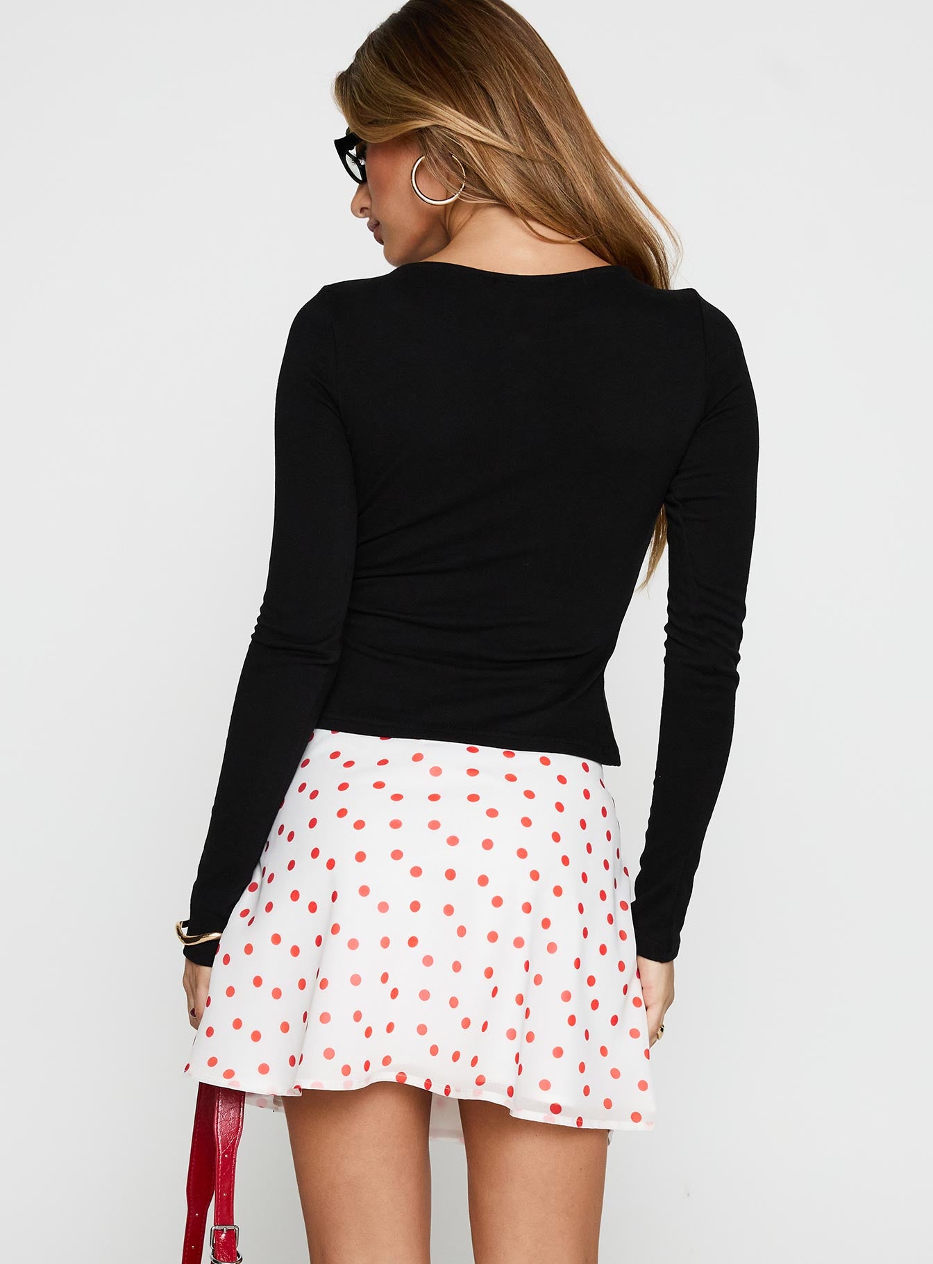Dapple Bias Mini Skirt White / Red Polka、mySite、solidvoid