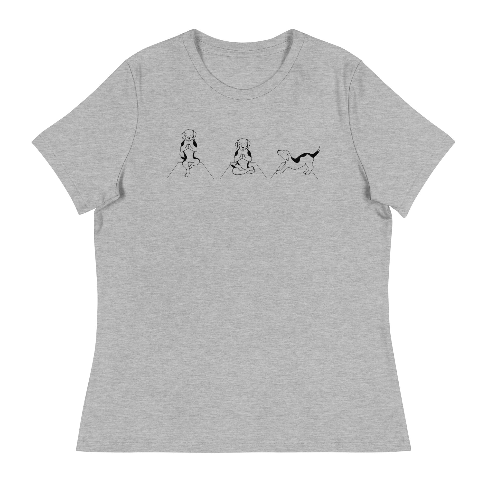 Dog Yoga Pose Relaxed T-Shirt、mySite、camillekostekn