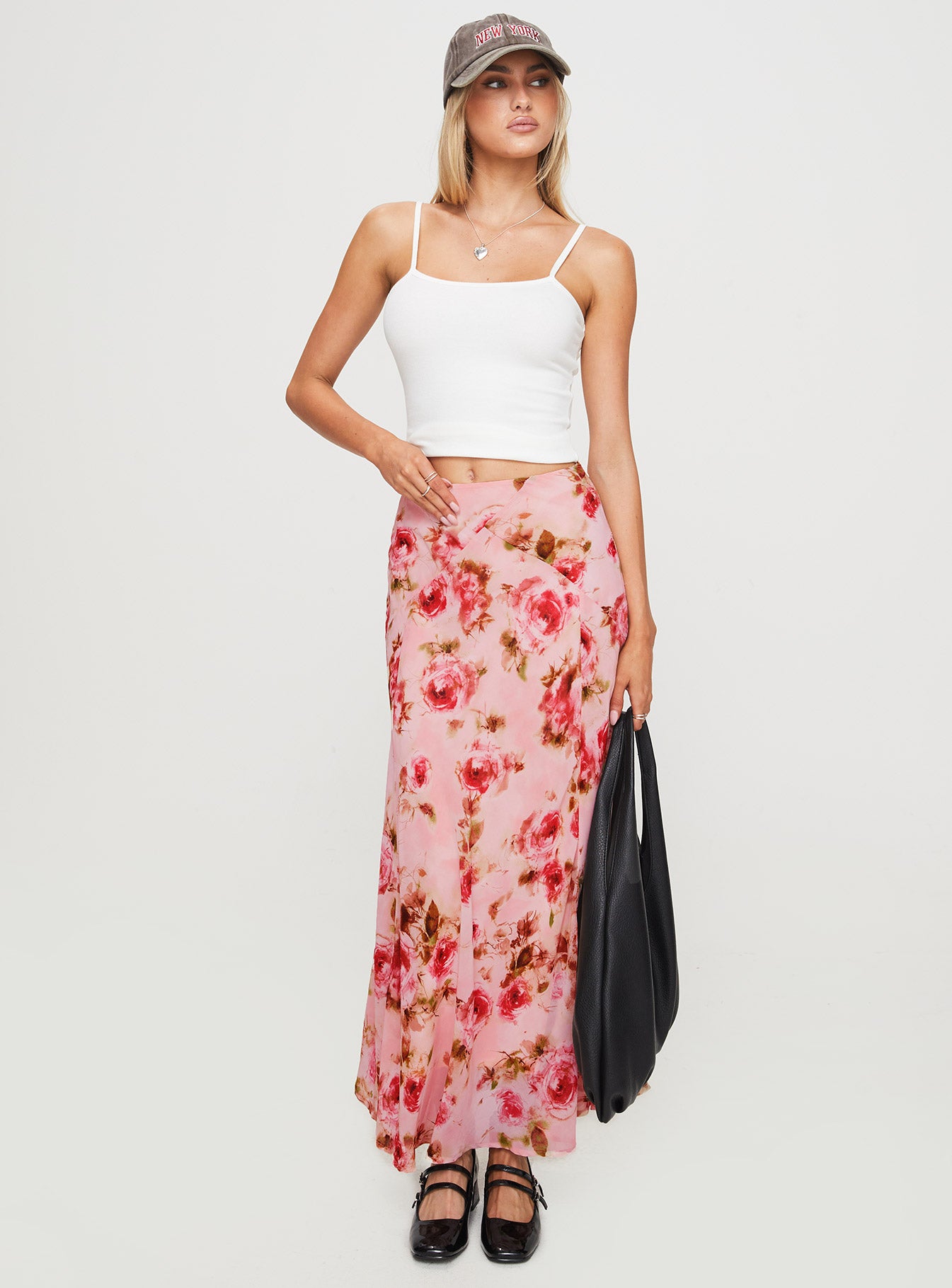 Vespera Maxi Skirt Pink、mySite、solidvoid