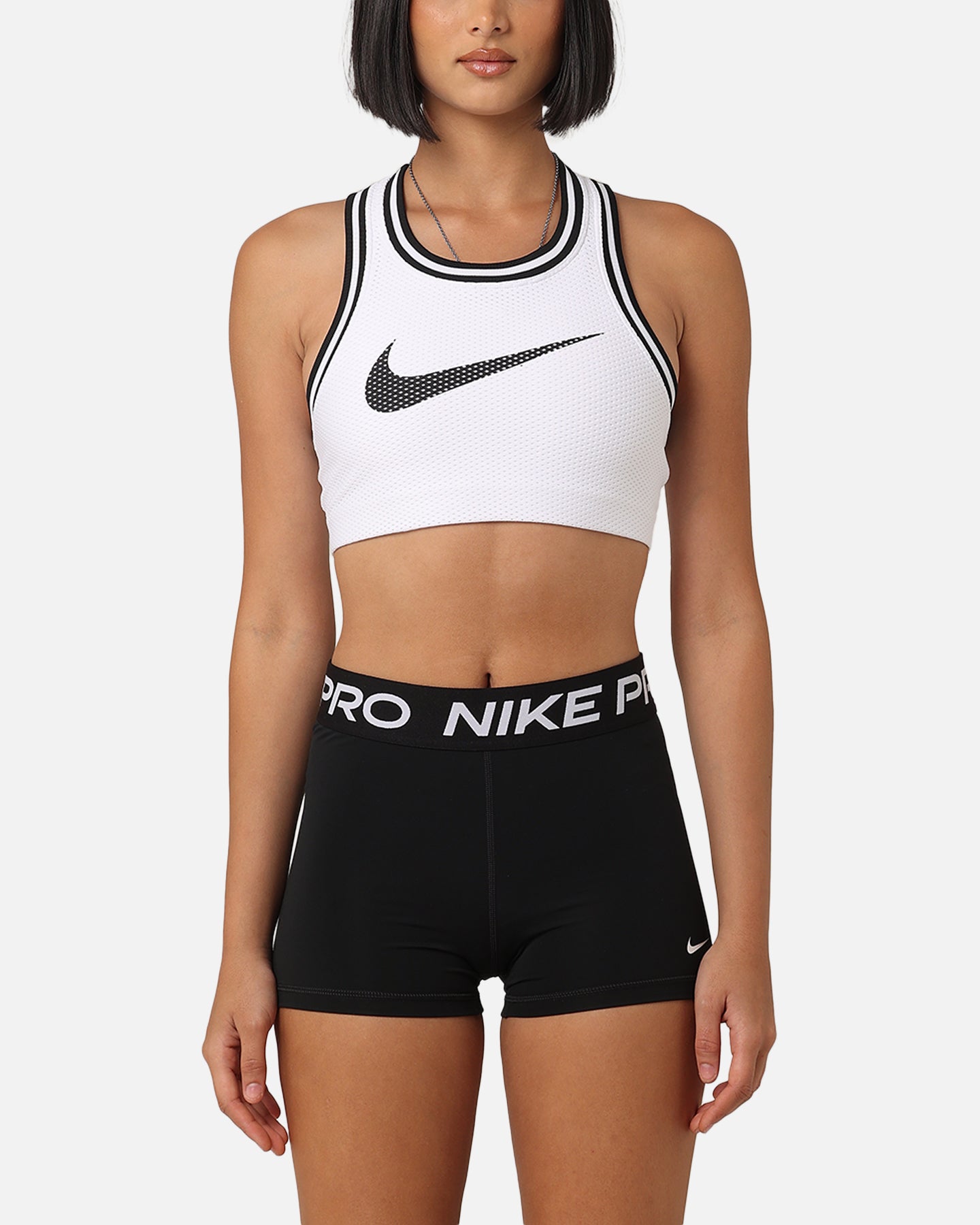 Nike Women's Jersey Sports Bra White/Black、mySite、zt4zffjzw