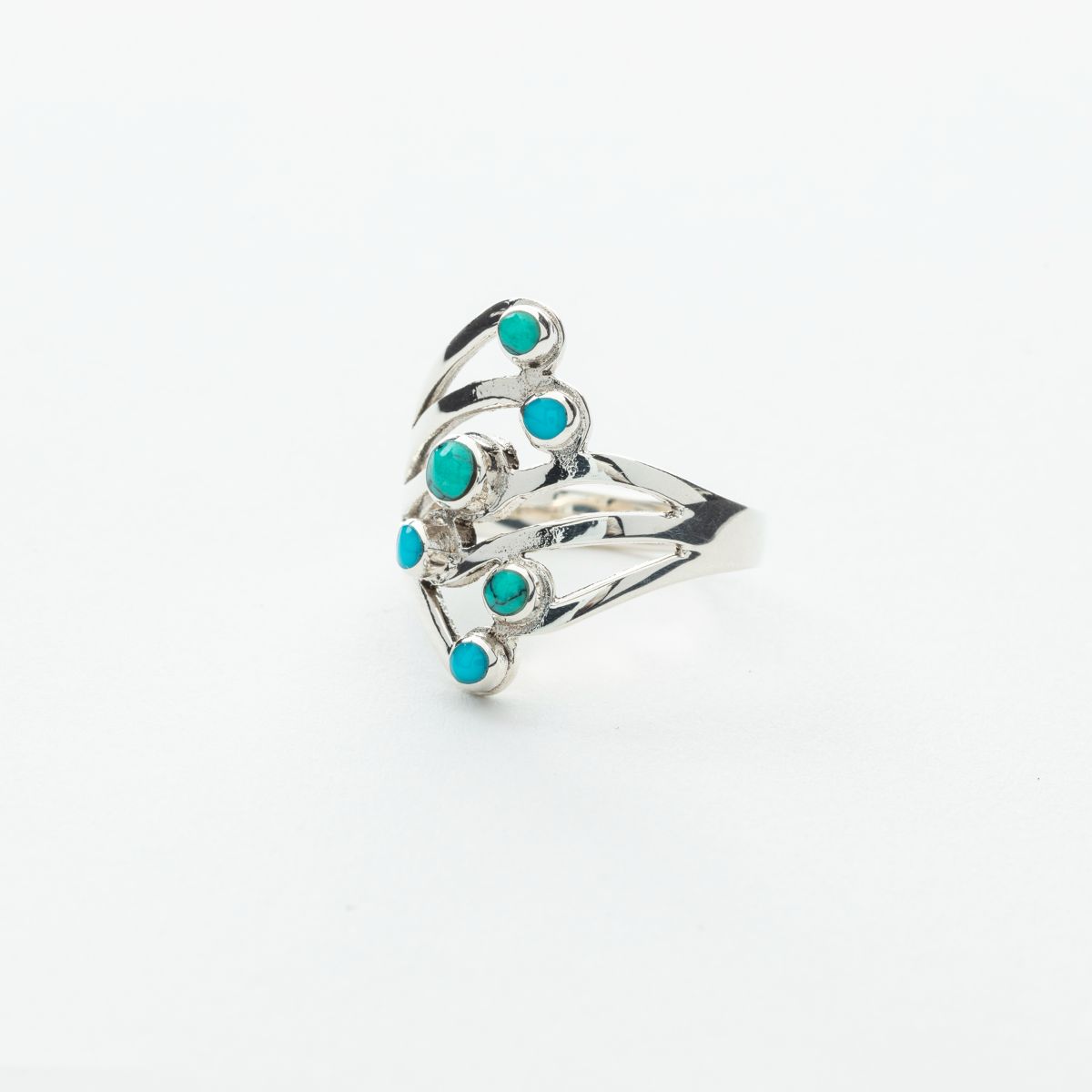 Turquoise Multi-Stone Statement Ring in Silver、mySite、topwebapps