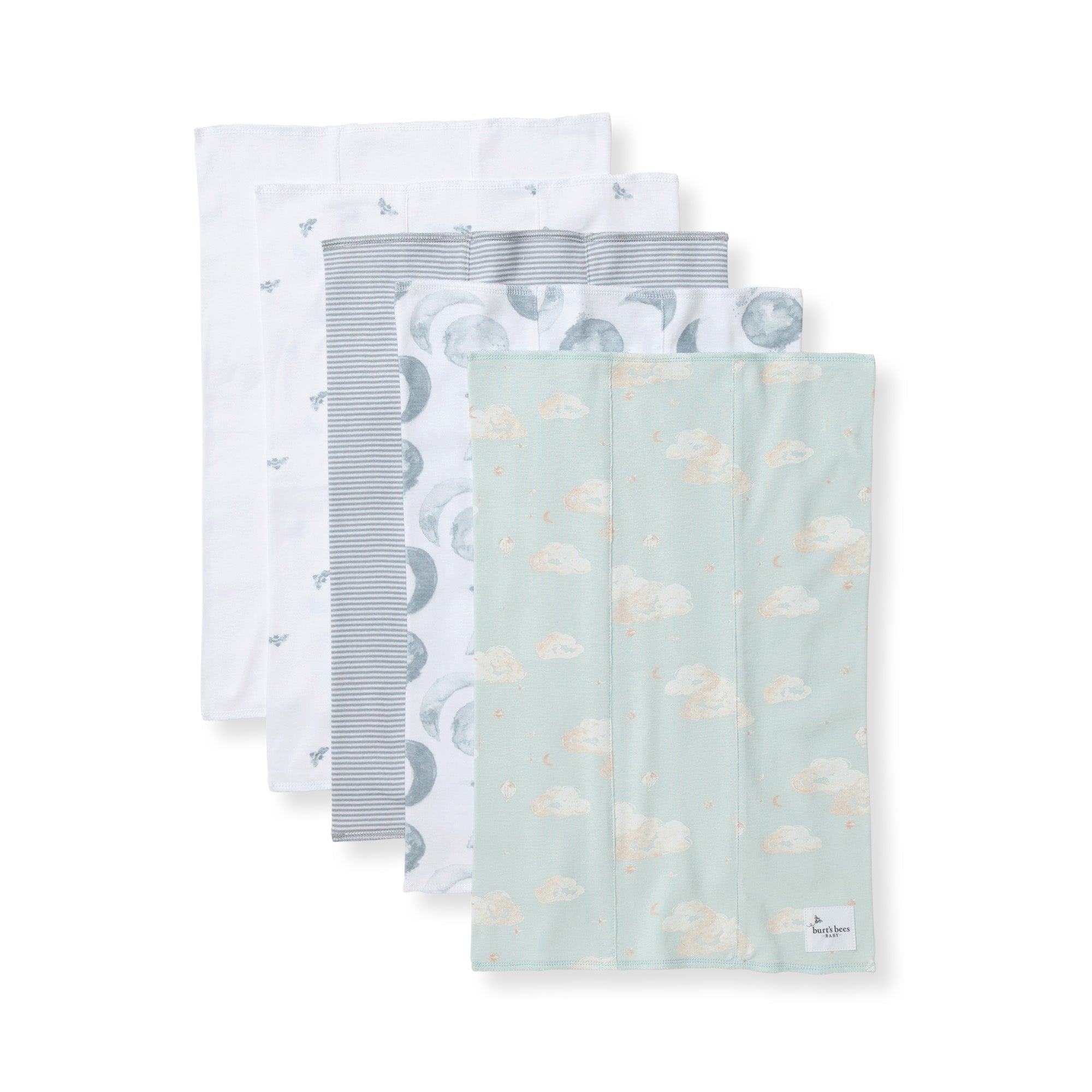 Hello Moon Organic Cotton Burp Cloths 5 Pack、mySite、g9winljtr