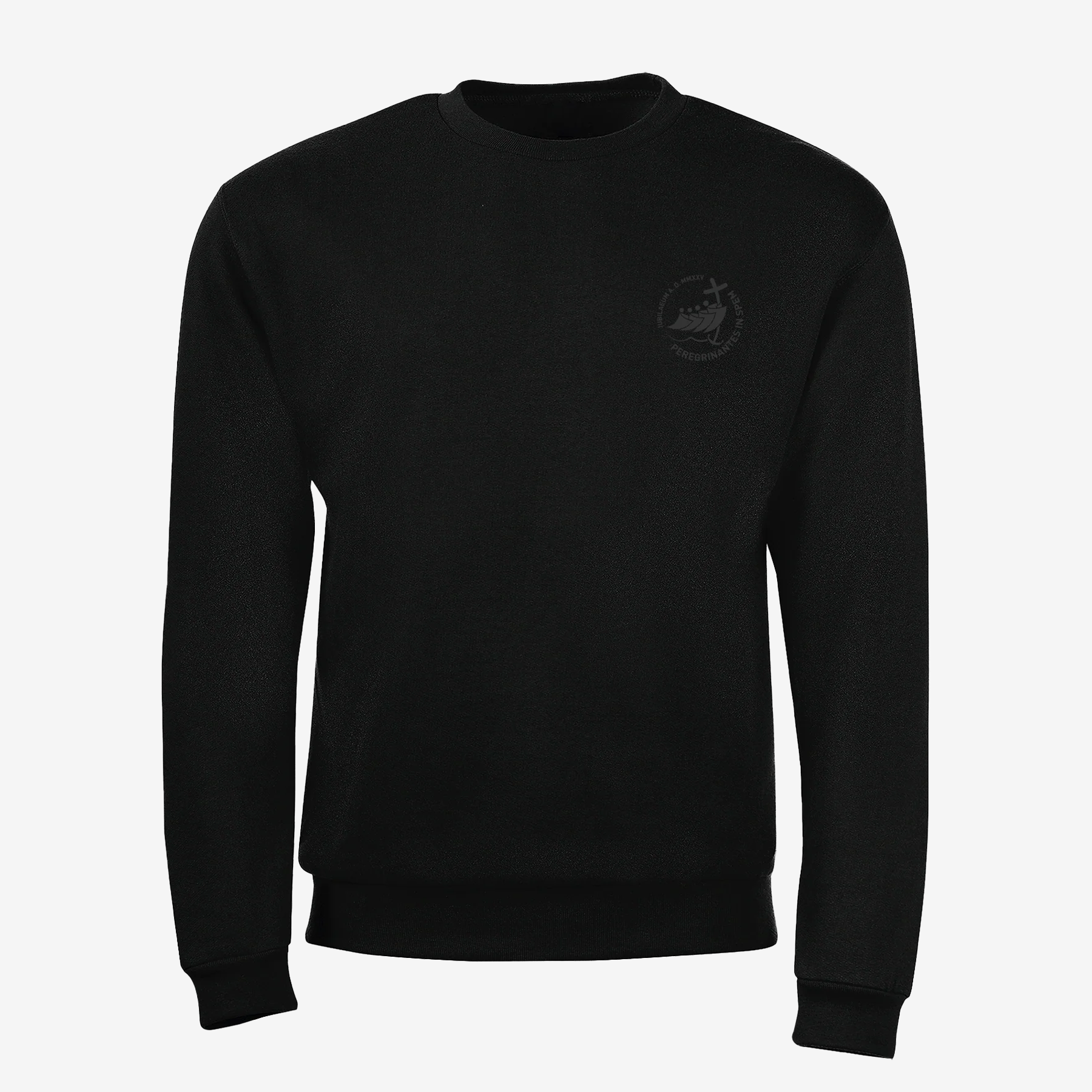 FELPA NERA GIROCOLLO CON LOGO RICAMATO GIUBILEO 2025、mySite、topwebapps