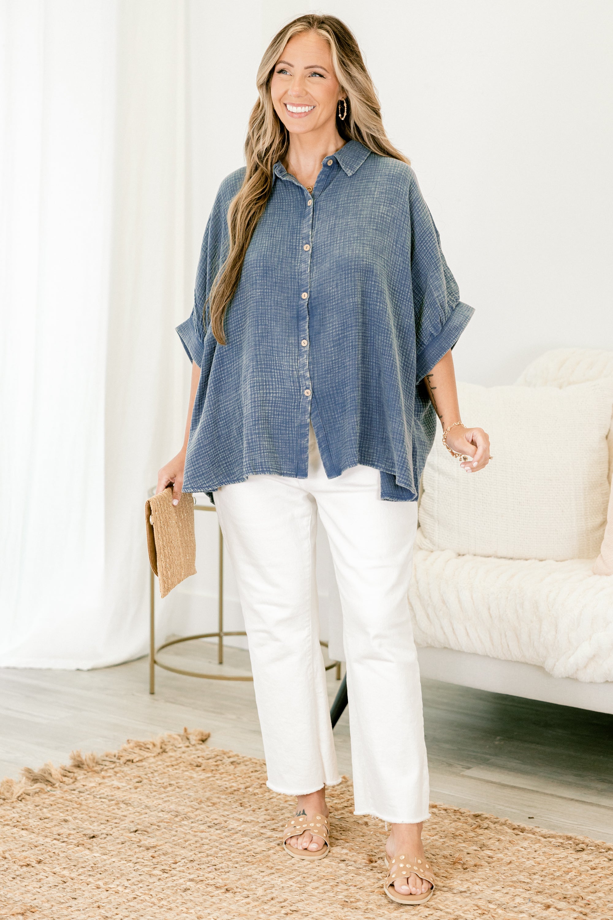  Wistful Weekend Top, Dusty Blue、mySite、justintrudeaud