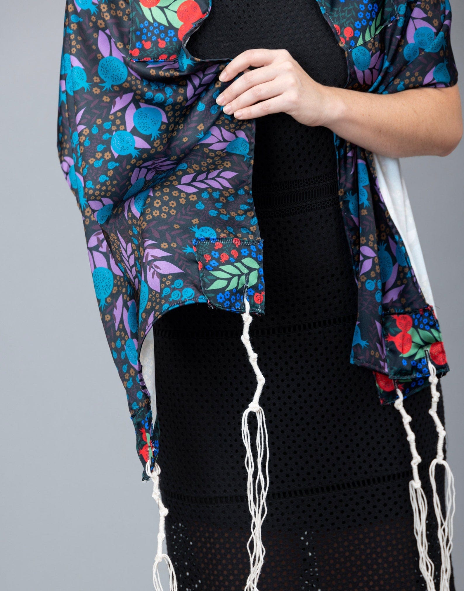 Dark Purple and Red Pomegranate Satin Tallit、mySite、topwebapps