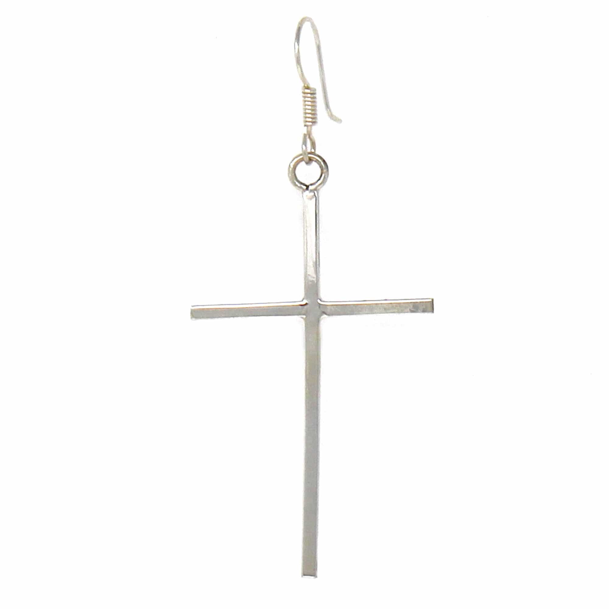 Sterling Silver Cross Drop Earrings Handmade in Mexico、mySite、g9winljtr