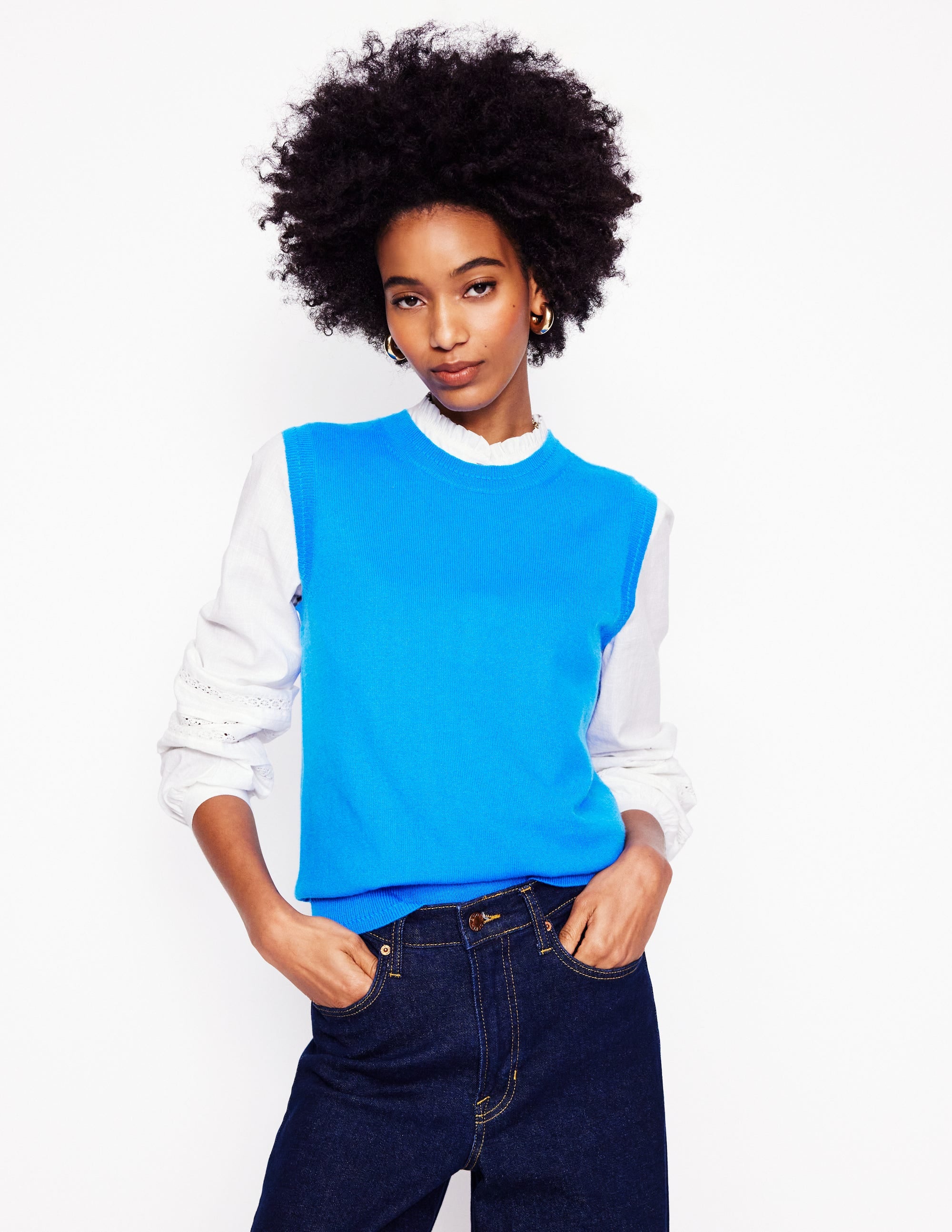  Eva Cashmere Vest-Cerulean Blue、mySite、ashleygrahame