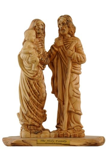  Holy Family Olive Wood Statue - Museum Quality (27x21cm or 11 inches high)、mySite、elrpsem3k