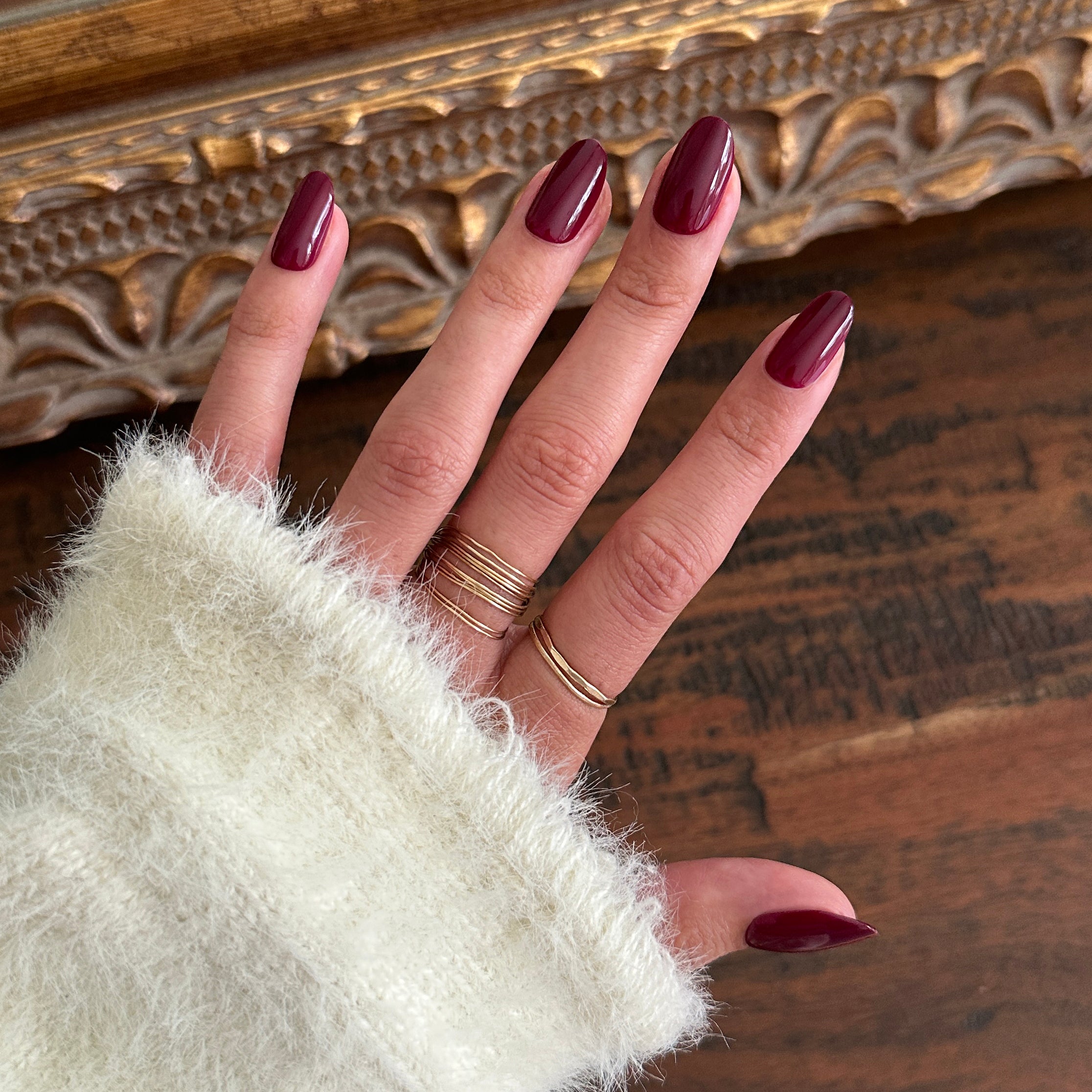 Cabernet | Medium | Oval - Tab Press-On、mySite、solidvoid