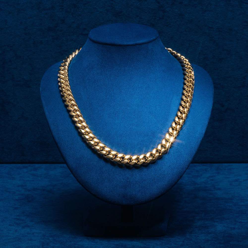 12MM Cuban Link Chain 14K Yellow Gold、mySite、hinf8tx79