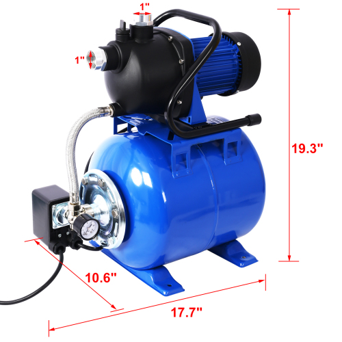 1.6HP Shallow Well Pump with Pressure Tank,garden water pump, Irrigation Pump,Automatic Water Booster Pump for Home Garden Lawn Farm、、eastwooduniform