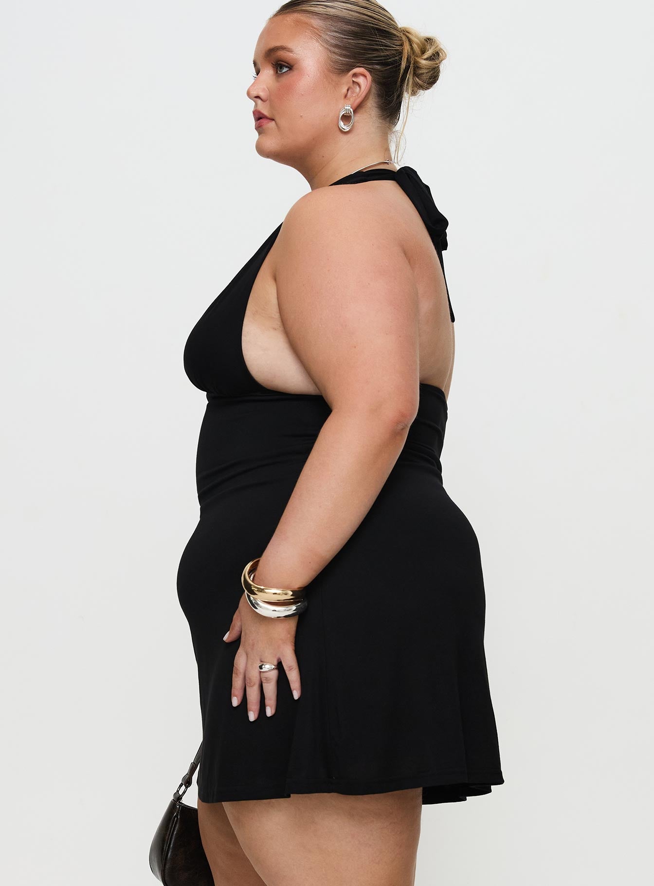 Tinisie Halter Mini Dress Black Curve、mySite、solidvoid