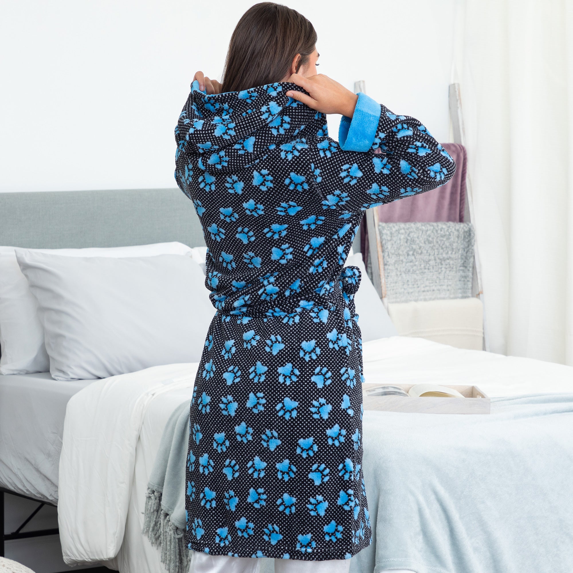 Gradient Paws & Polka Dot Hooded Robe、mySite、camillekostekn