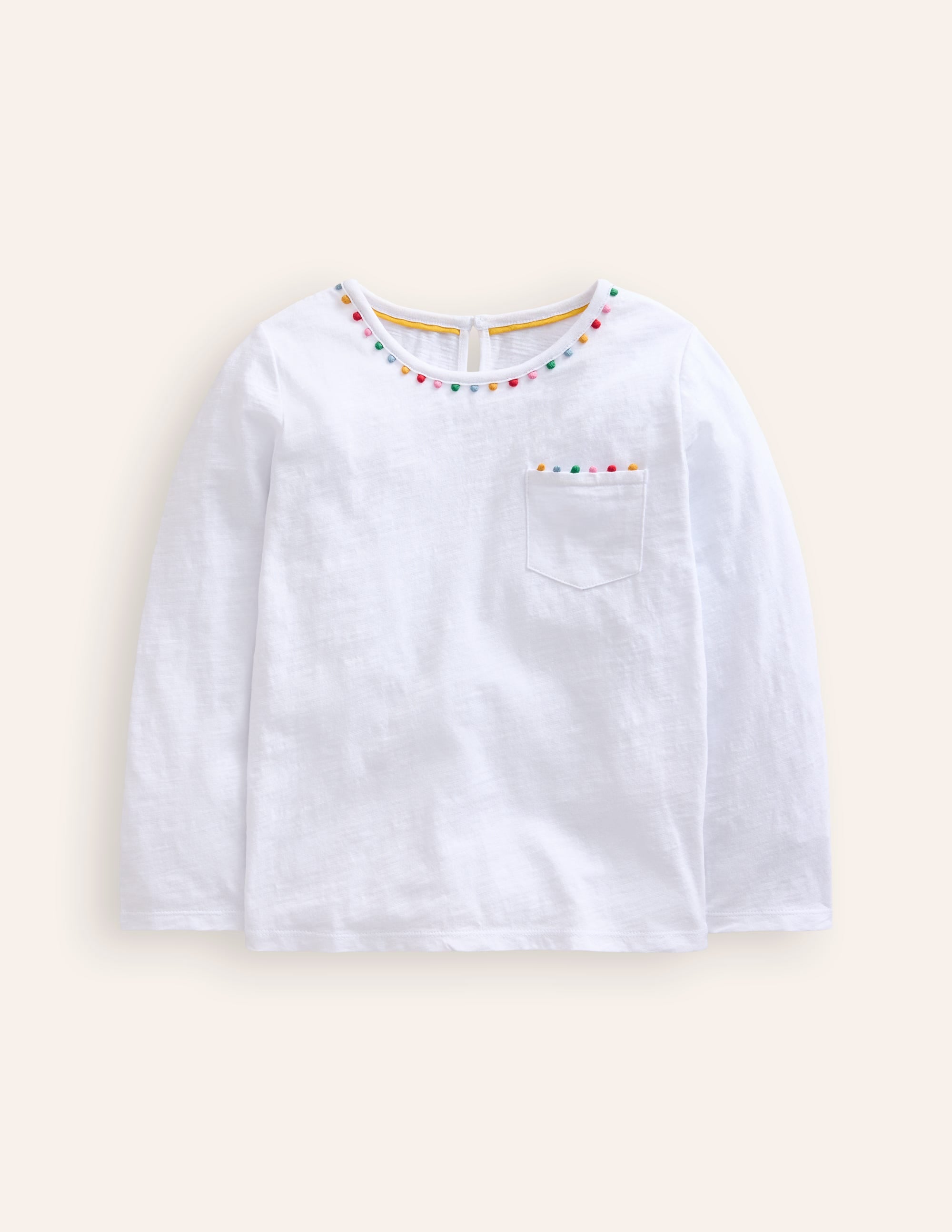  Ali Long Sleeve Pom T shirt-White、mySite、ashleygrahame