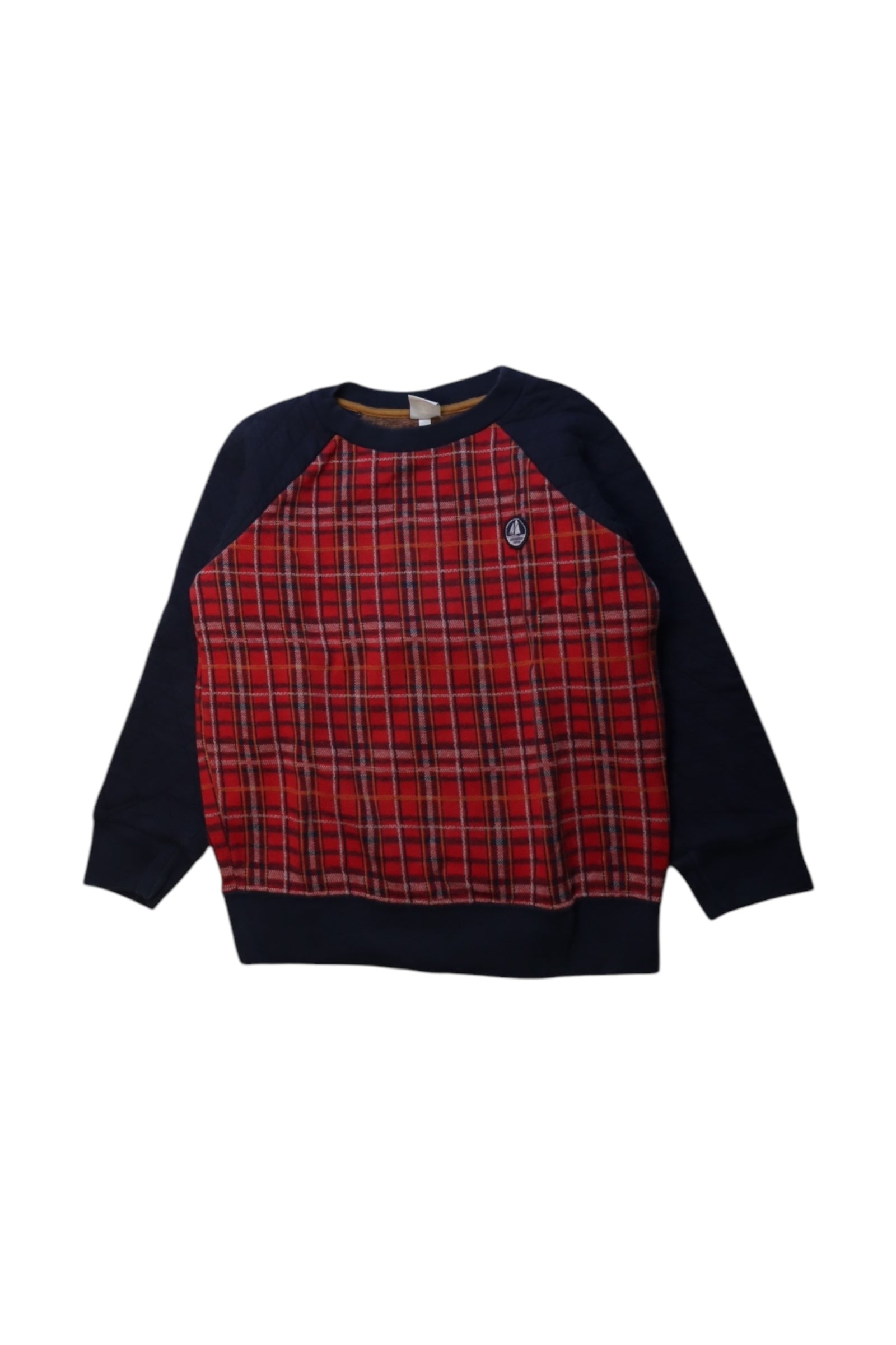 Petit Bateau Checkered Crewneck Sweatshirt - Size 6T、mySite、g9winljtr
