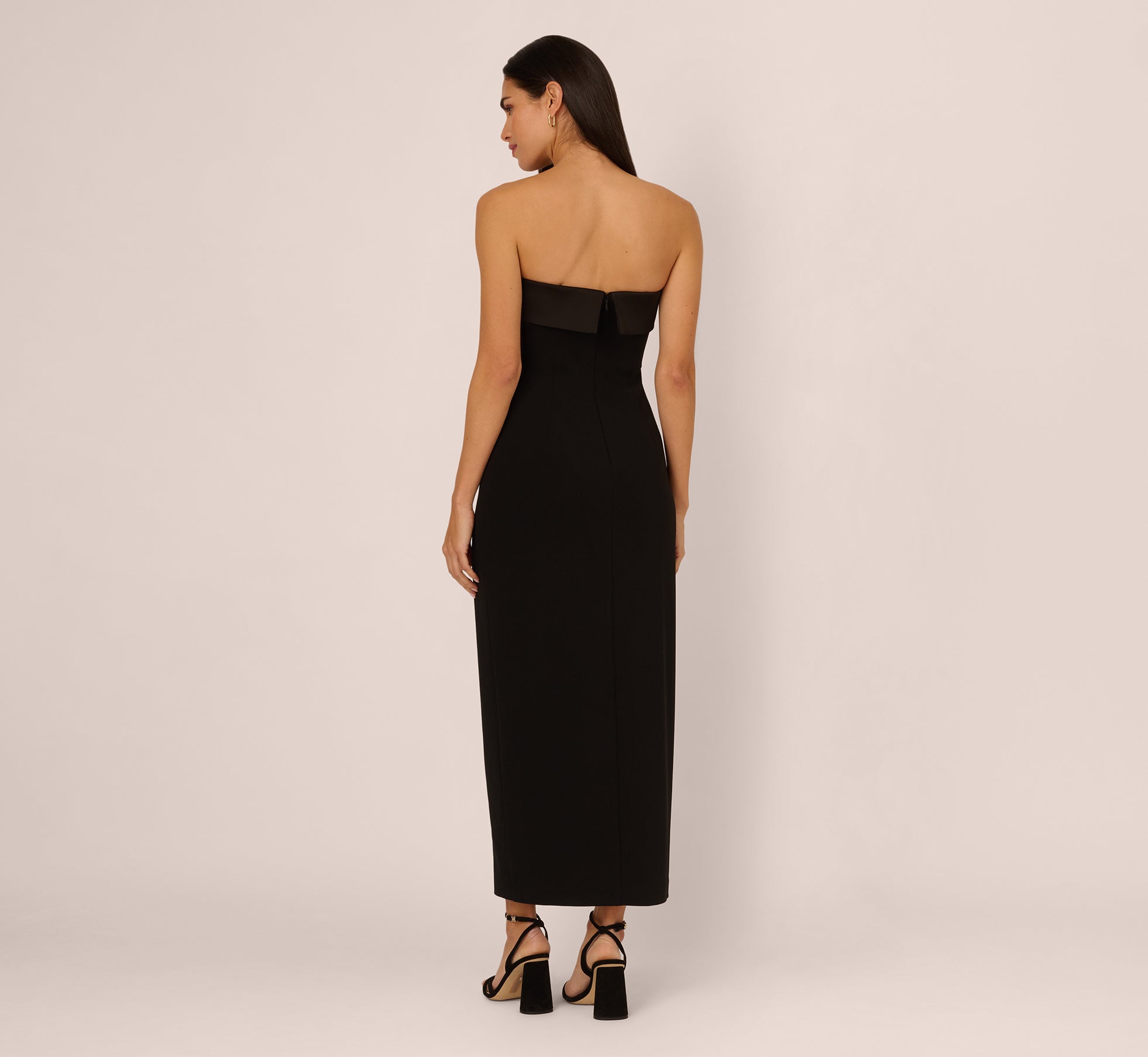 Strapless Knit Crepe Blazer Midi Dress In Black、mySite、solidvoid