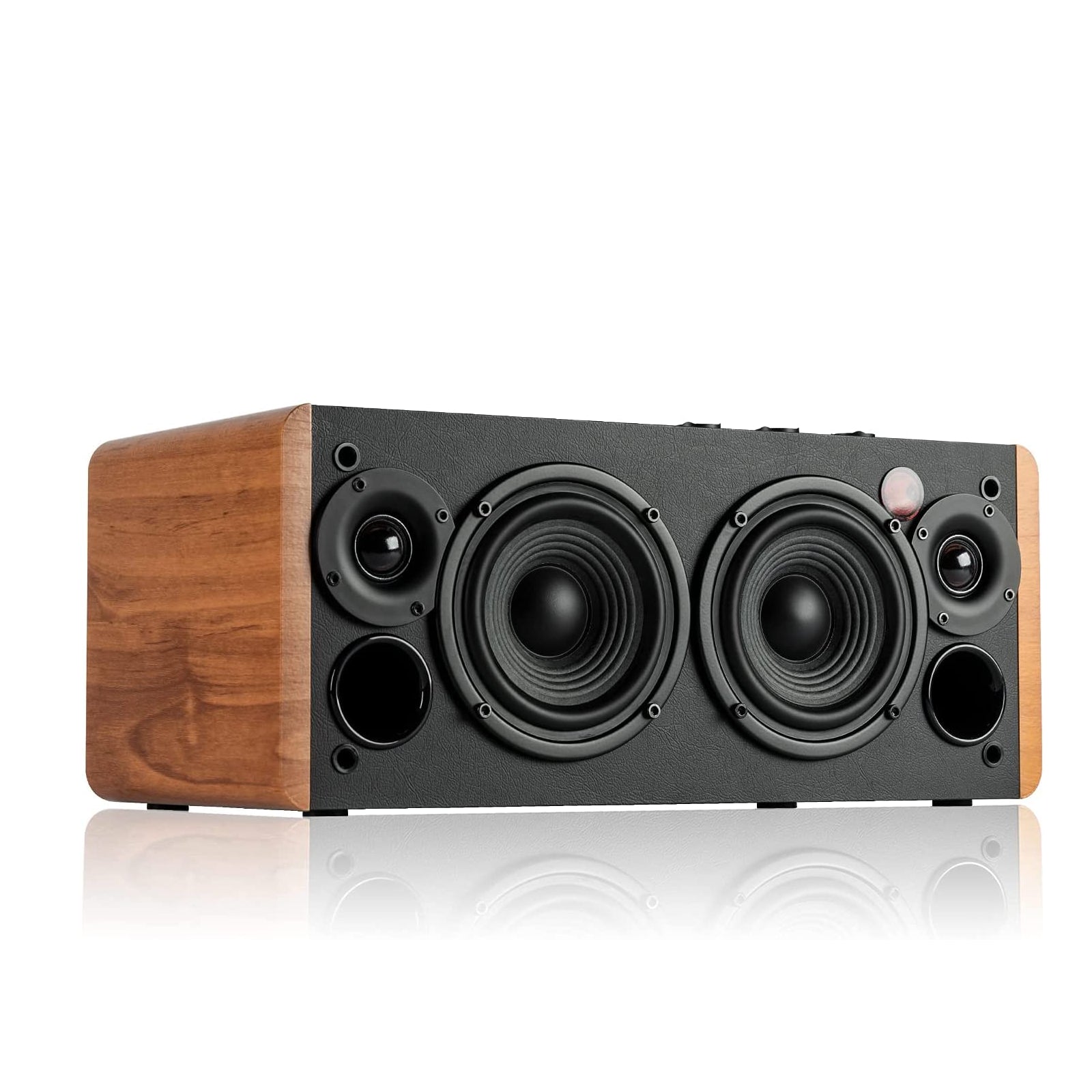 Edifier D12 Bookshelf Speaker Integrated Desktop Stereo Bluetooth Wireless Computer Speaker with Subwoofer Line Out (Wood)、mySite、camillekostekn