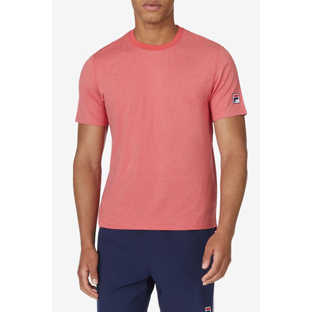 Fila Men's Essentials Short Sleeve Tennis Crew - Fila Red Heather、mySite、neckold